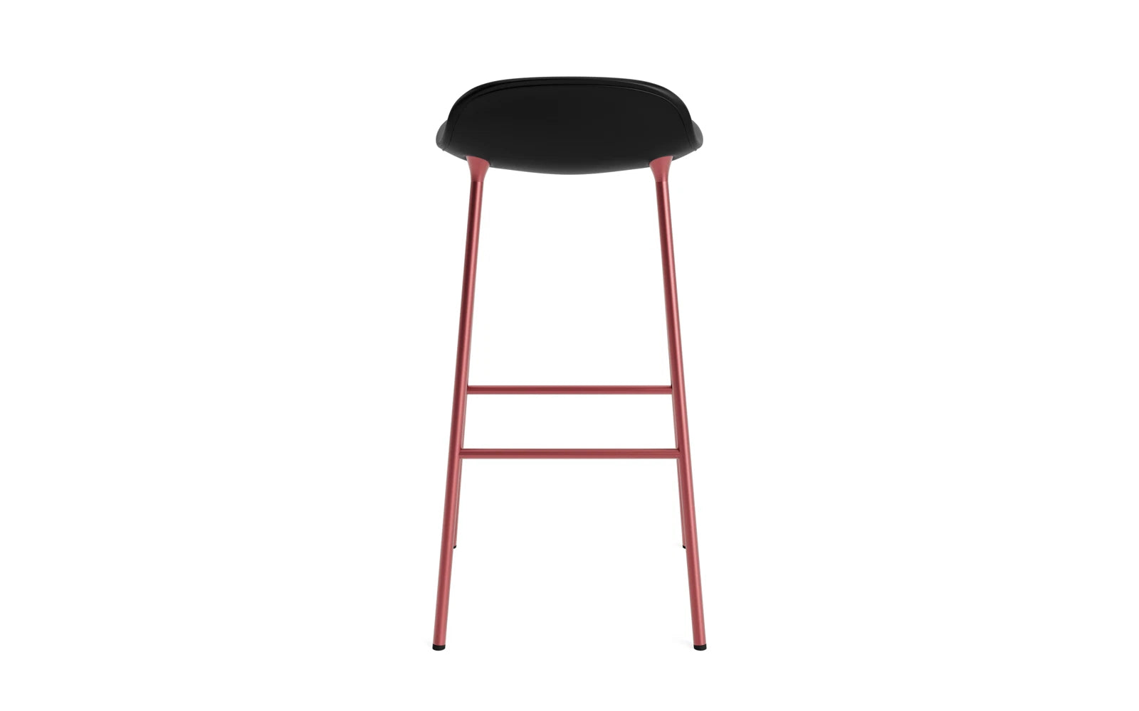 Erleben Sie den Form Barstuhl 75 cm in luxuriösem, gepolstertem Ultra-Stahl rot von Normann Copenhagen – ein modernes Design-Statement für Ihr Zuhause.