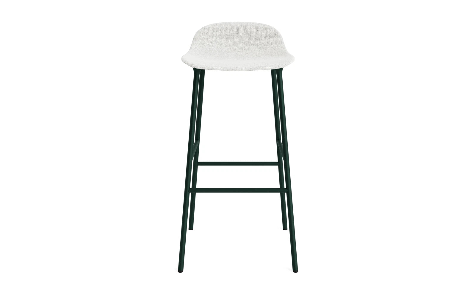 Erleben Sie den eleganten Form Barstuhl 75 cm in grünem Hallingdal von Normann Copenhagen – der perfekte Mix aus Komfort und modernem Design für jeden Raum.