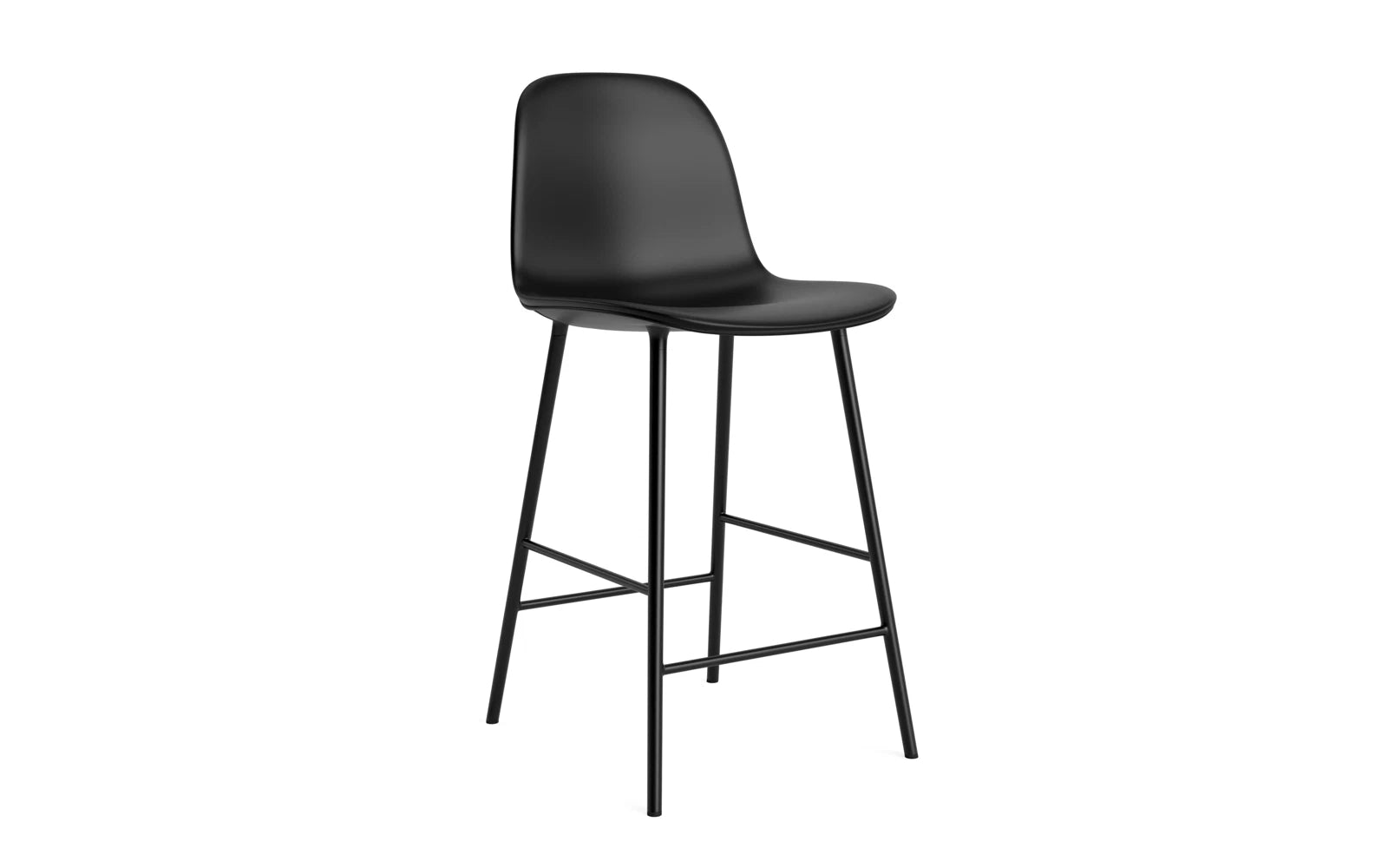 Form Barstuhl 65 cm gepolstert schwarzes Stahl/Ultra leder in Ultra 41599 präsentiert im Onlineshop von KAQTU Design AG. Barstuhl ist von Normann Copenhagen
