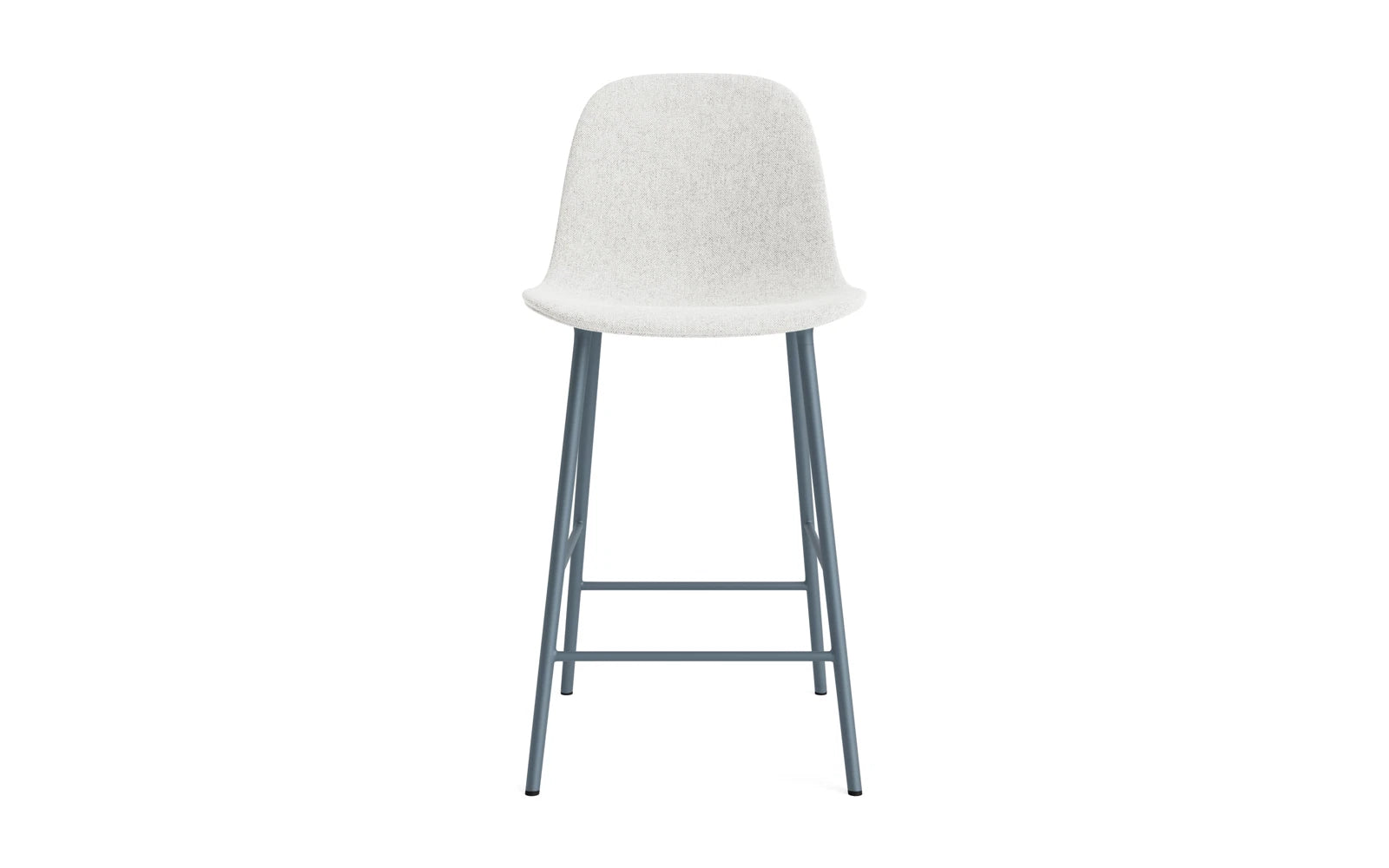 Genießen Sie den Form Barstuhl 65 cm in edlem Blau, gepolstert mit hochwertigem Hallingdal-Stoff und robustem Stahlgestell – ideal für moderne Wohnräume.