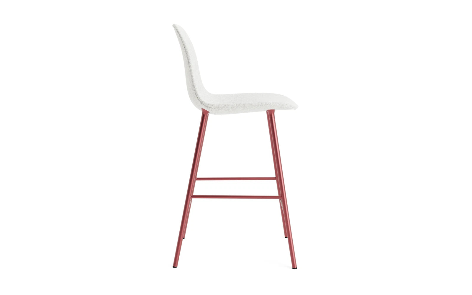 Erleben Sie den Form Barstuhl 65 cm in elegantem Rot, gepolstert mit feinstem Hallingdal-Stoff und einem stabilen Stahlgestell – perfekt für stilvolle Wohnräume!