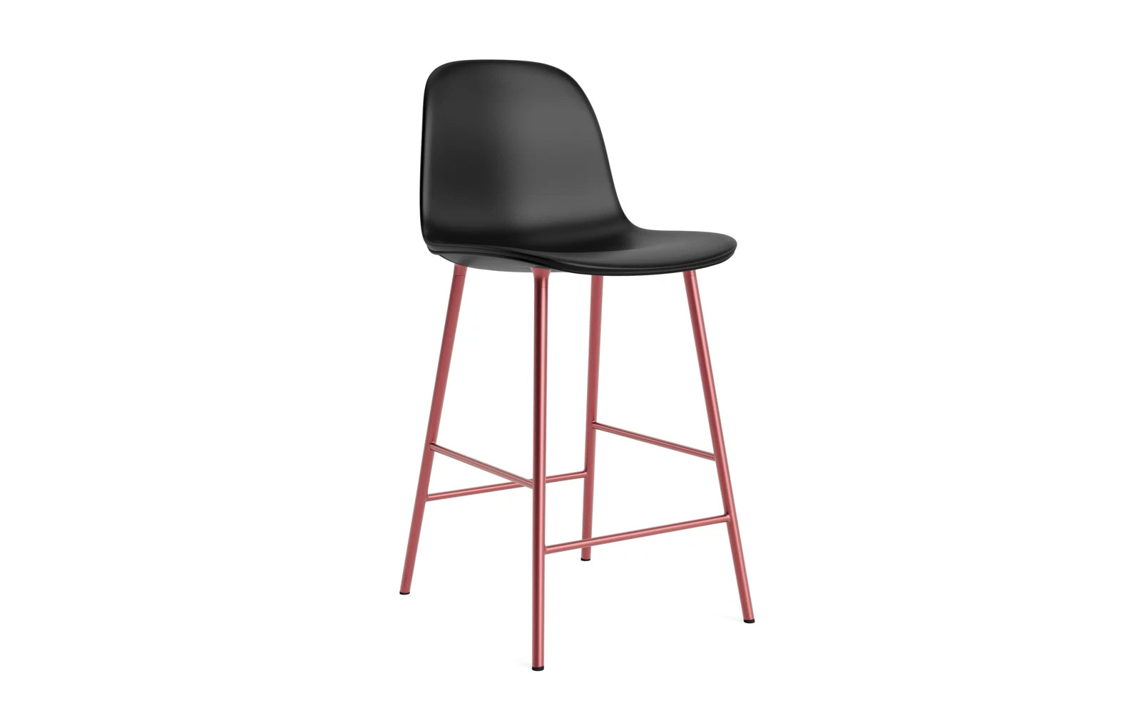 Form Barstuhl 65 cm gepolstert Rot stahl/Ultra leder in Ultra 41599 präsentiert im Onlineshop von KAQTU Design AG. Barstuhl ist von Normann Copenhagen