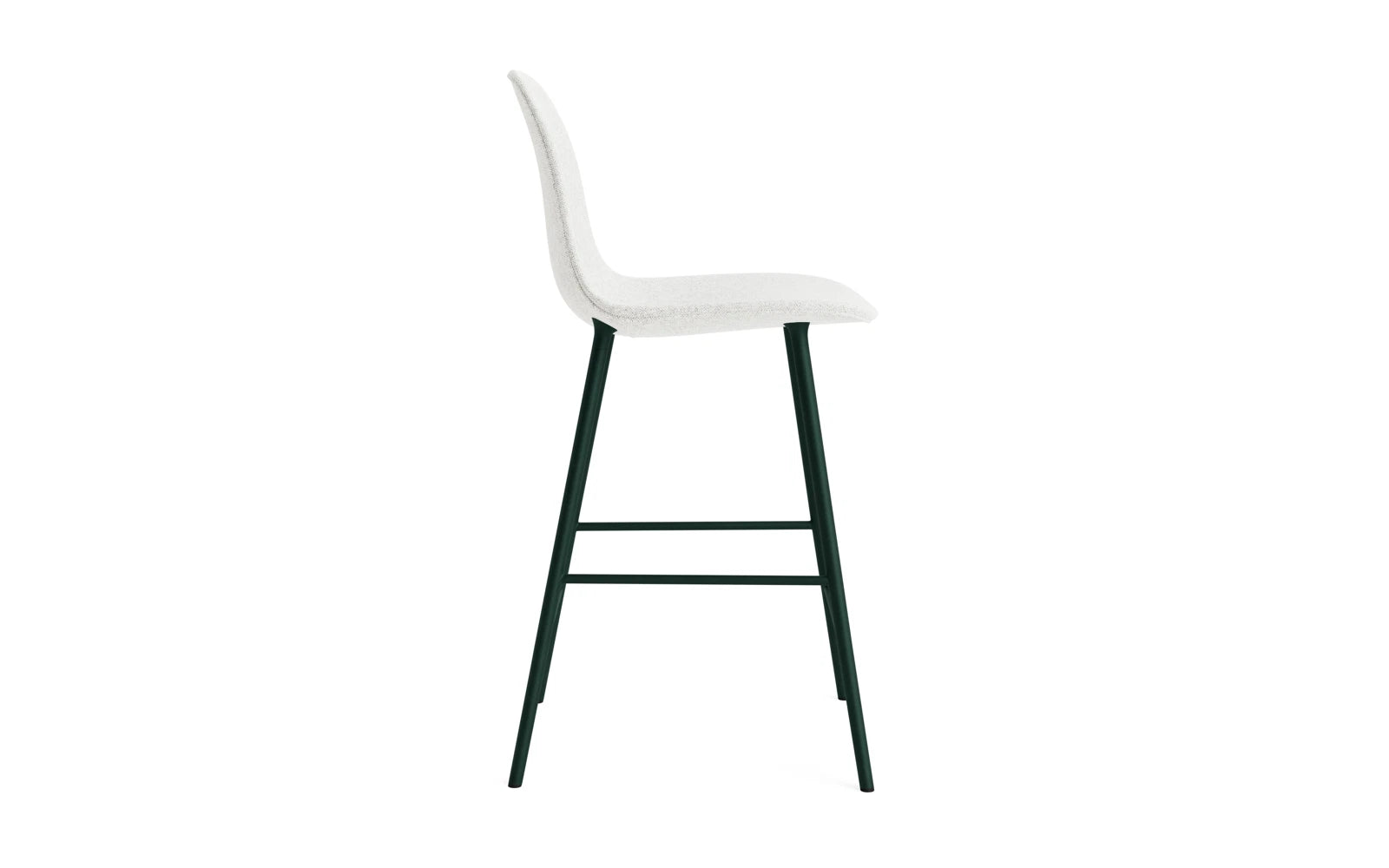 Erleben Sie den stilvollen Form Barstuhl 65 cm in edlem Grün, gepolstert mit luxuriösem Hallingdal-Stoff und einem stabilen Stahlgestell – perfekt für Ihre Einrichtung!