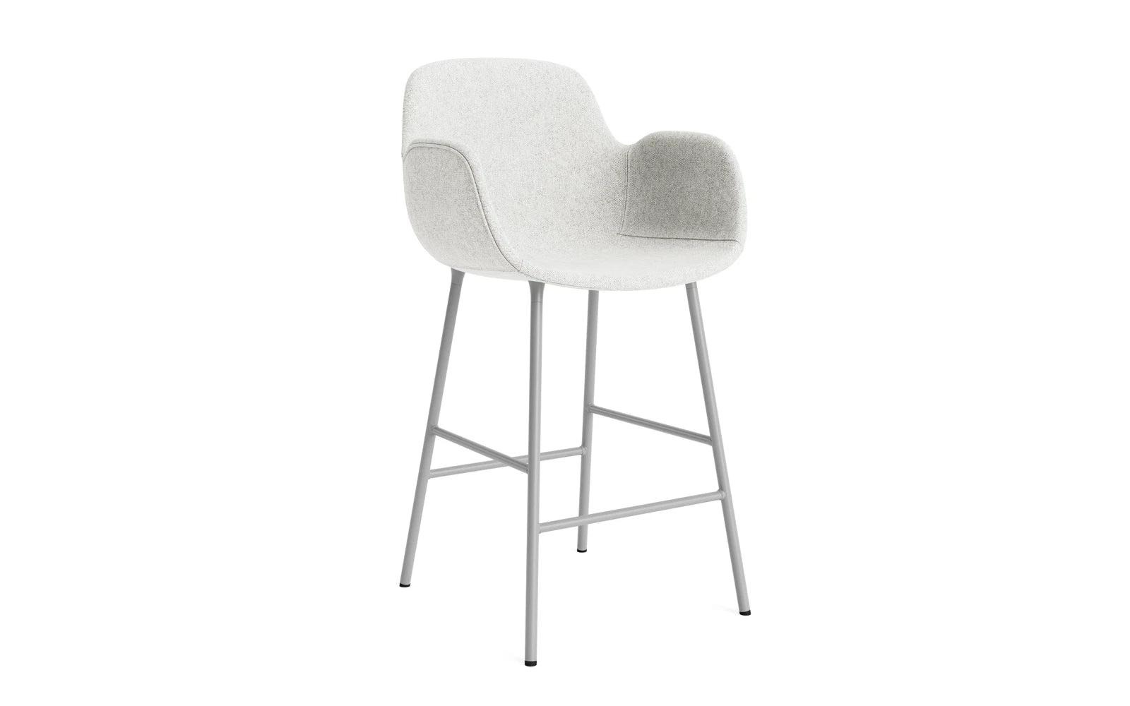 Form Barstuhl mit Armlehne 65 cm gepolstert grau Stahl/Hallingdal in Hallingdal 110 präsentiert im Onlineshop von KAQTU Design AG. Barstuhl ist von Normann Copenhagen