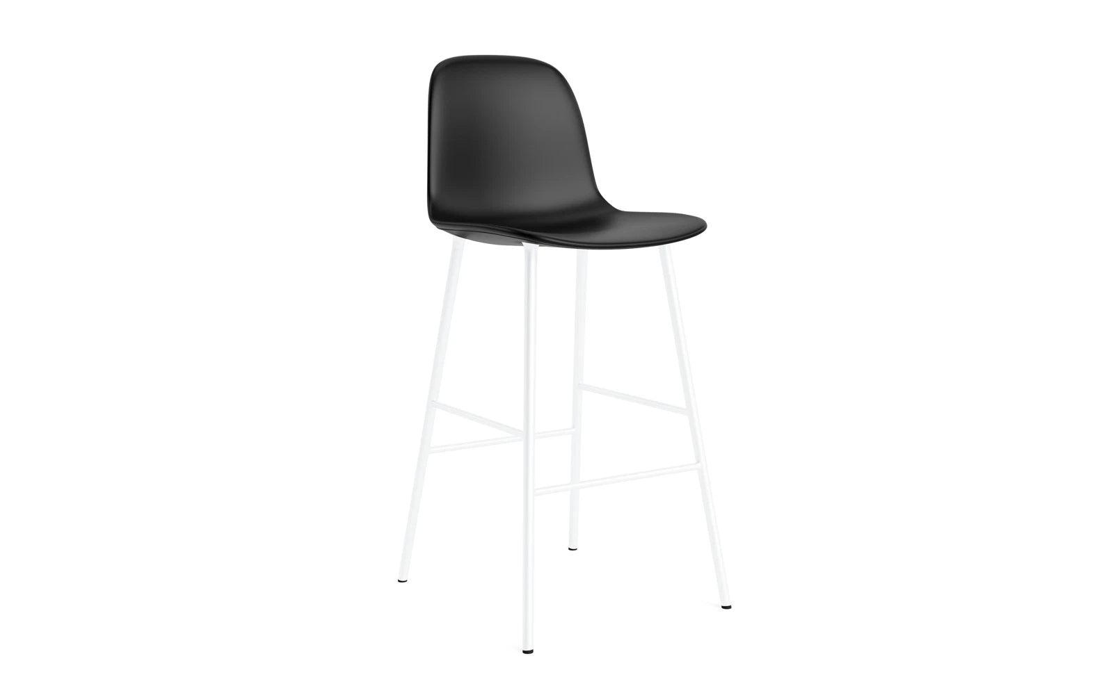 Form Barstuhl 75 cm gepolstert Weiss stahl/Ultra leder in Ultra 41599 präsentiert im Onlineshop von KAQTU Design AG. Barstuhl ist von Normann Copenhagen