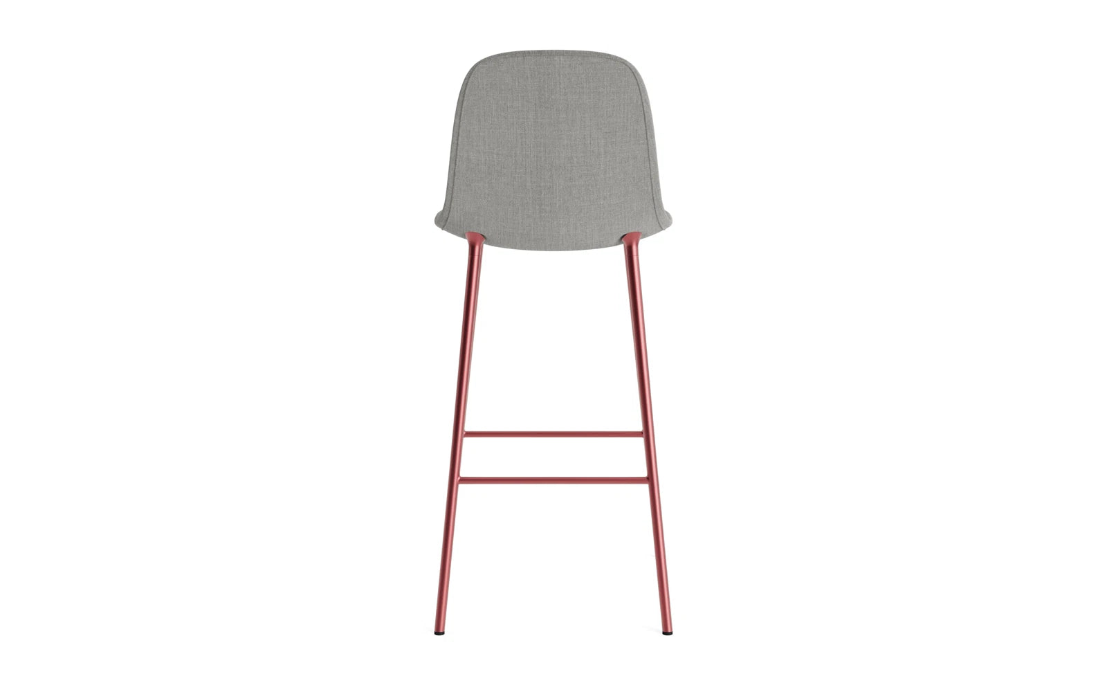 Eleganter Form Barstuhl 75 cm in Rot, gepolstert und aus robustem Stahl. Perfekt für moderne Küchen und Bars. Hochwertiges Design von Normann Copenhagen.