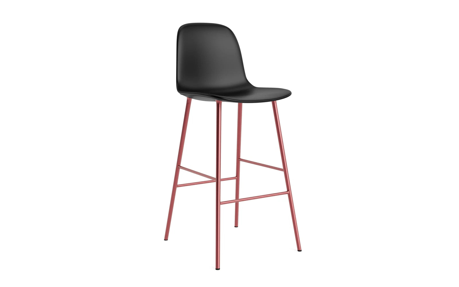 Form Barstuhl 75 cm gepolstert Rot stahl/Ultra leder in Ultra 41599 präsentiert im Onlineshop von KAQTU Design AG. Barstuhl ist von Normann Copenhagen