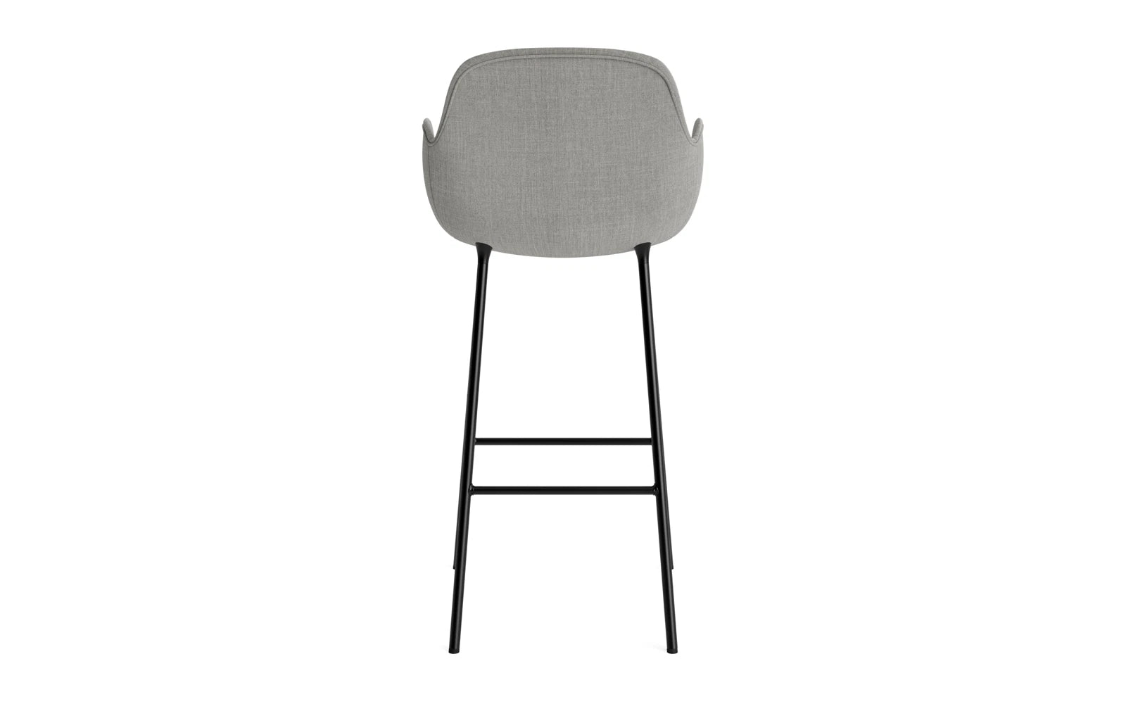 Entdecken Sie den stilvollen Form Barstuhl mit Armlehne von Normann Copenhagen – 75 cm hoch, gepolstert und ideal für elegante Wohnräume.