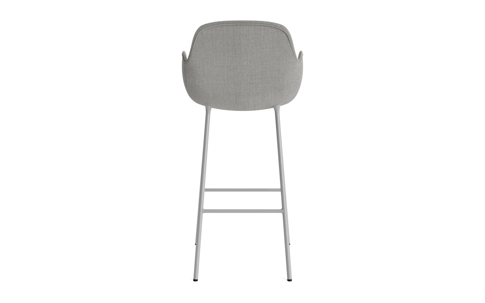 Entdecken Sie den stilvollen Form Barstuhl mit Armlehne von Normann Copenhagen. Mit 75 cm Sitzhöhe und edler grauer Polsterung ist er die perfekte Wahl für Ihre Einrichtung.