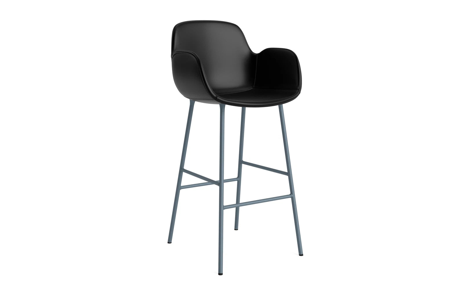 Form Barstuhl mit Armlehne 75 cm gepolstert blau Stahl/Ultra leder in Ultra 41599 präsentiert im Onlineshop von KAQTU Design AG. Barstuhl ist von Normann Copenhagen