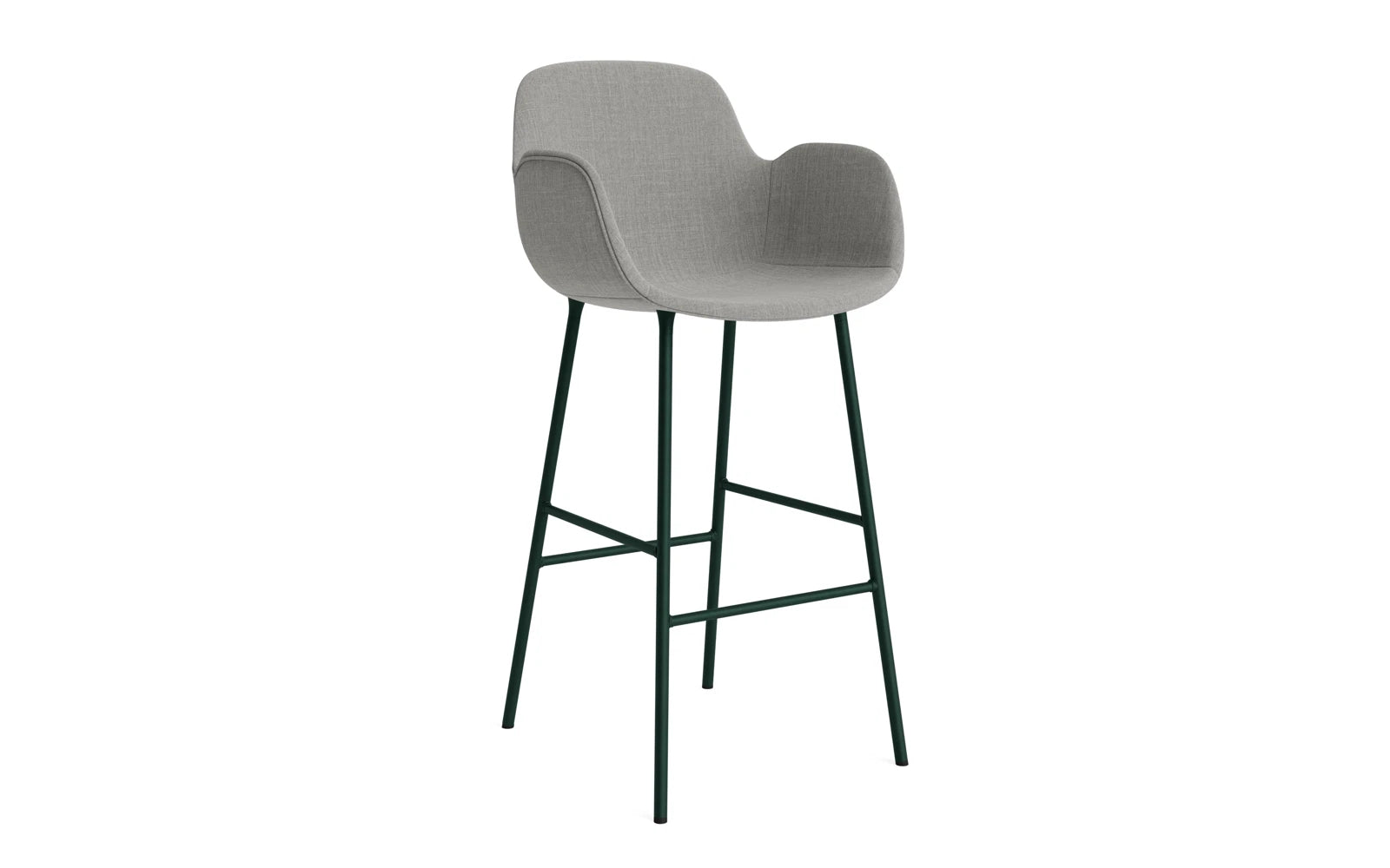 Form Barstuhl mit Armlehne 75 cm gepolstert Grün Stahl/Remix in Remix 133 präsentiert im Onlineshop von KAQTU Design AG. Barstuhl ist von Normann Copenhagen
