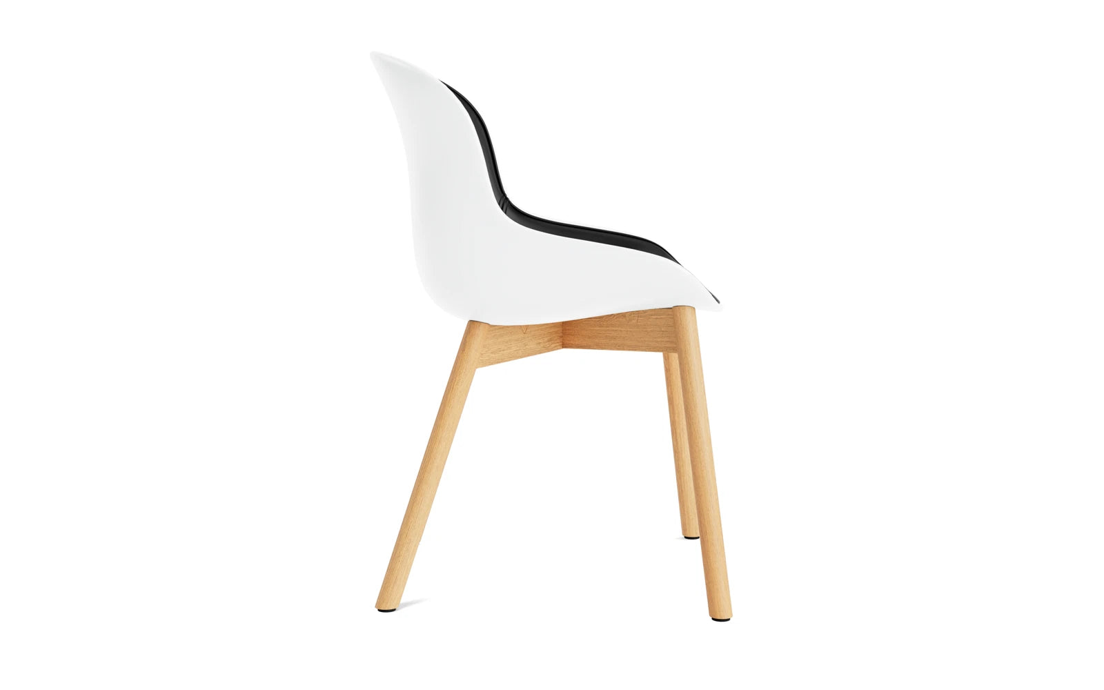 Entdecken Sie den Hyg Stuhl von Normann Copenhagen: Eleganz in Eiche Weiss und Ultra Leder, perfekt für gemütliche Ess- und Loungebereiche.