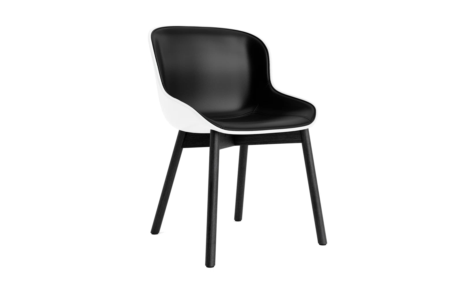 Hyg Stuhl Polster Schwarze Eiche Weiss/Ultra Leder in Ultra 41599 präsentiert im Onlineshop von KAQTU Design AG. Stuhl ist von Normann Copenhagen