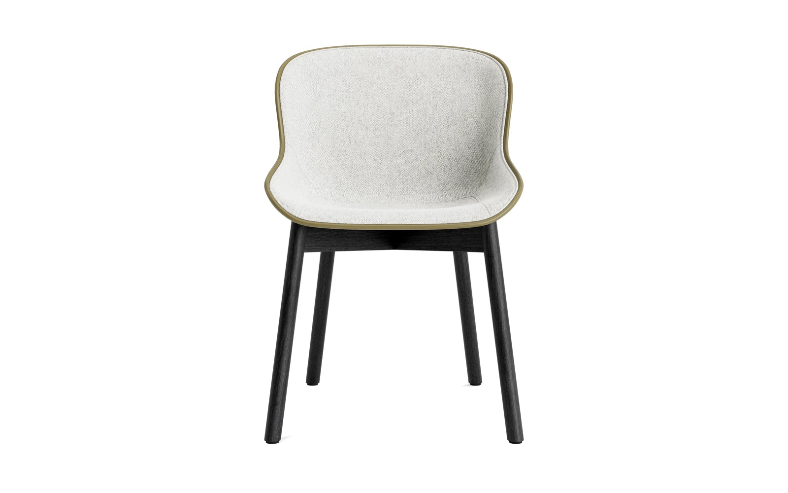 Erleben Sie den Hyg Stuhl von Normann Copenhagen: Ein eleganter Stuhl aus schwarzer Eiche und Olive/Hallingdal, der skandinavische Gemütlichkeit und höchsten Sitzkomfort bietet.