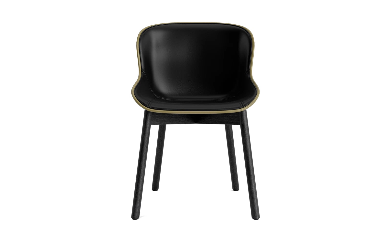 Erleben Sie den Hyg Stuhl von Normann Copenhagen: Elegante schwarze Eiche und komfortable Olive/Ultra Polsterung vereinen sich für skandinavisches Wohlfühl-Design.