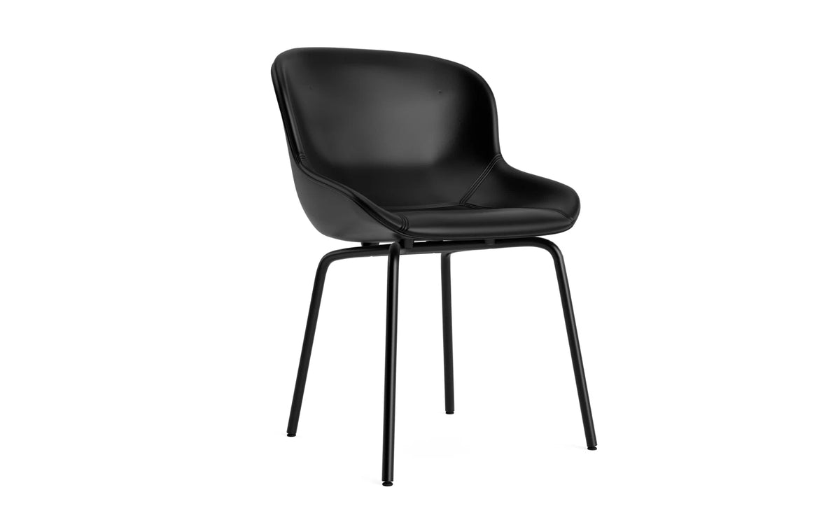 Hyg Stuhl gepolstert Schwarz stahl Ultra leder in Ultra 41599 präsentiert im Onlineshop von KAQTU Design AG. Schalenstuhl ist von Normann Copenhagen