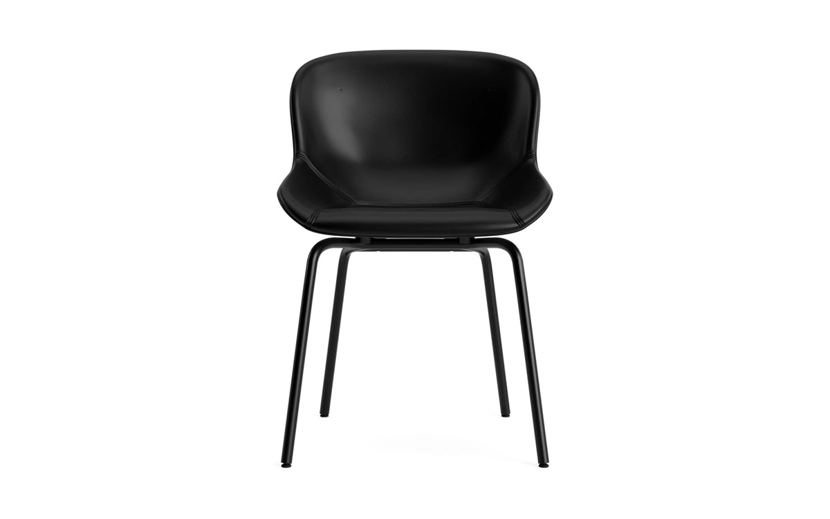 Hyg Stuhl gepolstert Schwarz stahl Ultra leder in Ultra 41599 präsentiert im Onlineshop von KAQTU Design AG. Schalenstuhl ist von Normann Copenhagen