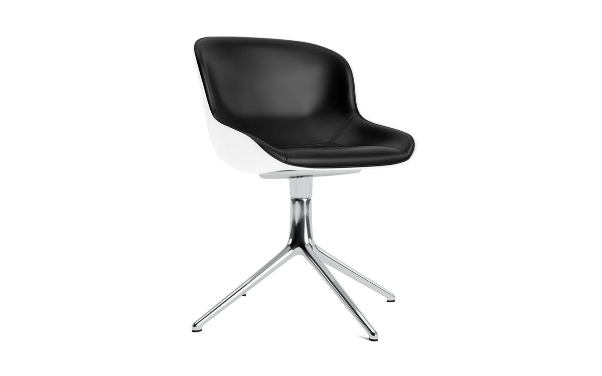 Hyg Drehstuhl gepolstert Weiss/Ultra Leder in Ultra 41599 präsentiert im Onlineshop von KAQTU Design AG. Dreh-Schalenstuhl ist von Normann Copenhagen