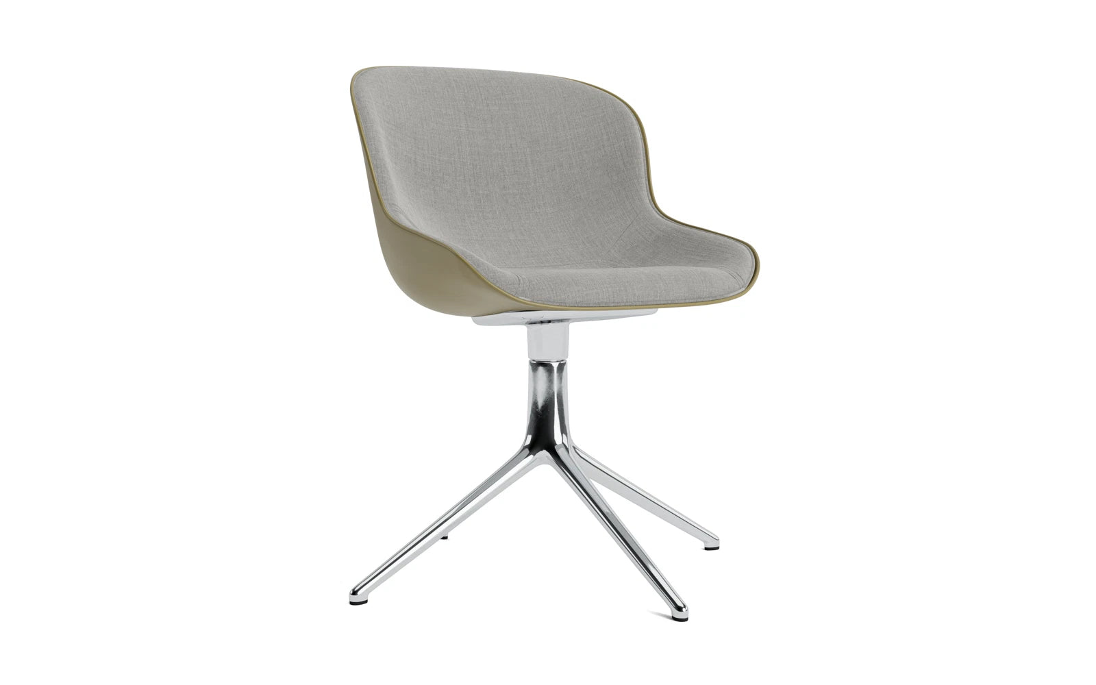 Der Hyg Drehsessel in Olive von Normann Copenhagen vereint Hygge-Gemütlichkeit mit elegantem Design. Perfekt für stilvolle Entspannung.