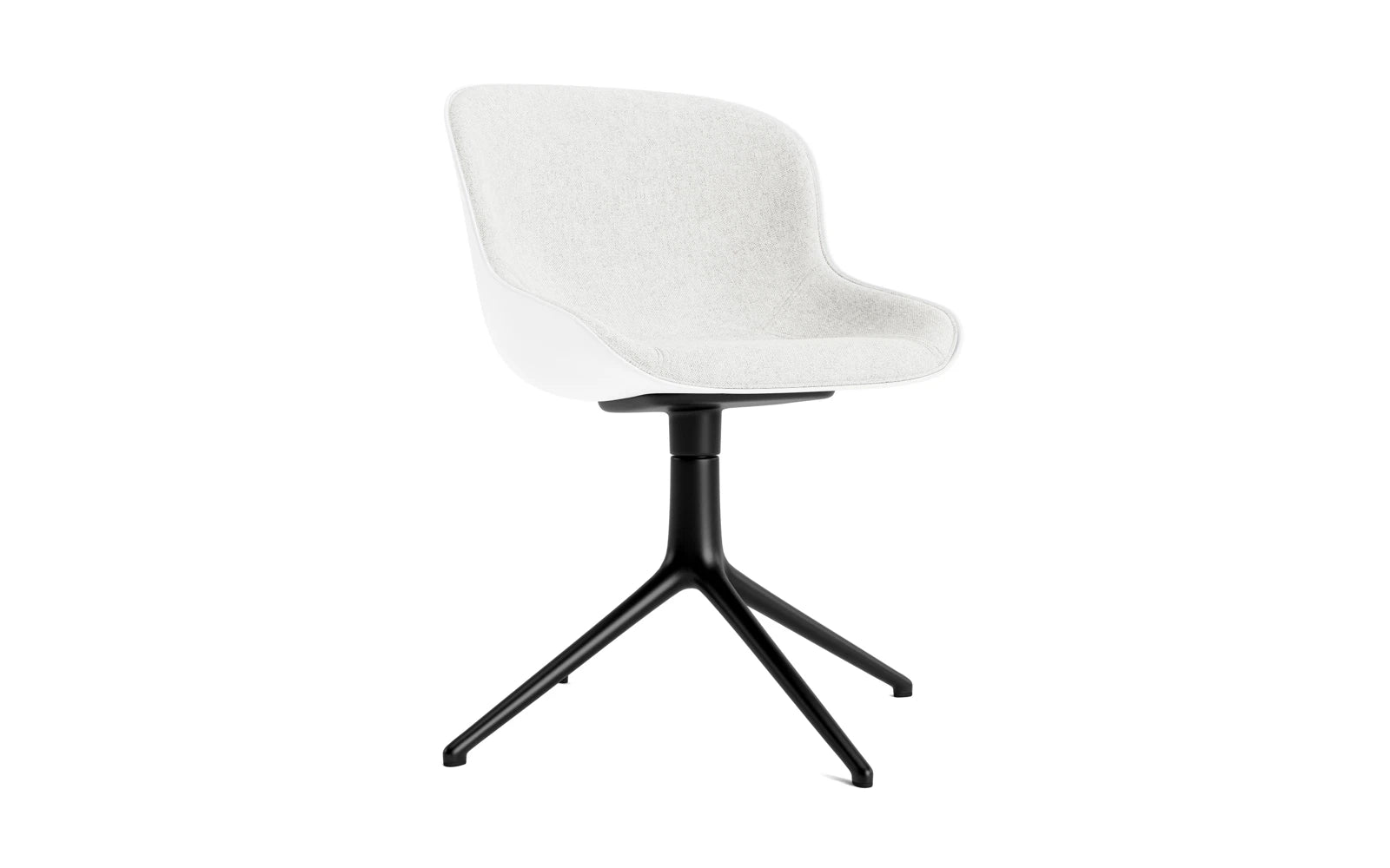 Hyg Drehstuhl 4B gepolstert Schwartz Alu Weiss/Hallingdal in Hallingdal 110 präsentiert im Onlineshop von KAQTU Design AG. Drehstuhl ist von Normann Copenhagen
