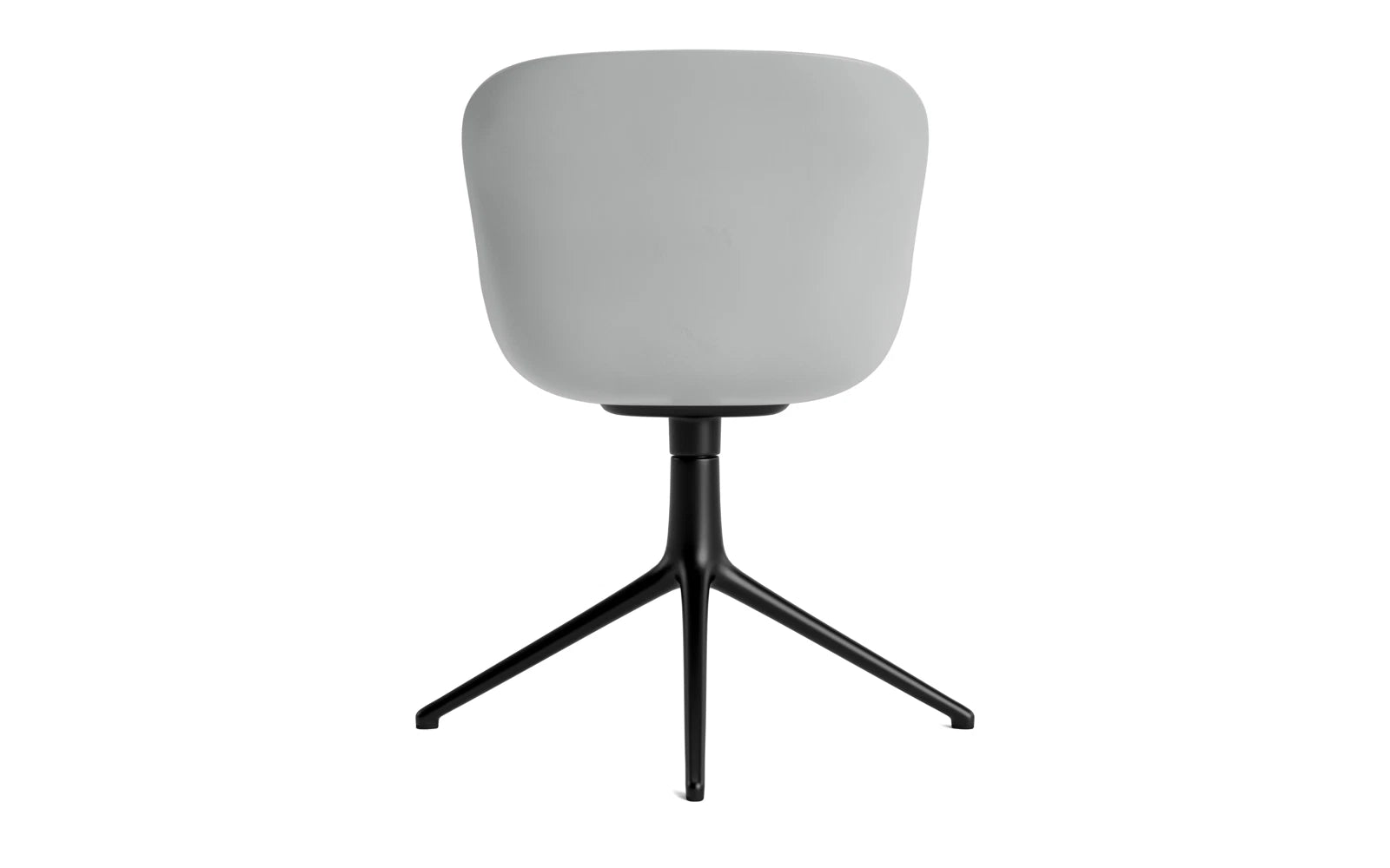 Hyg Drehstuhl 4B von Normann Copenhagen: Komfortabler, gepolsterter Drehstuhl in elegantem Schwarz mit robustem grauem Aluminiumgestell. Ideal für moderne Büros und Wohnräume.