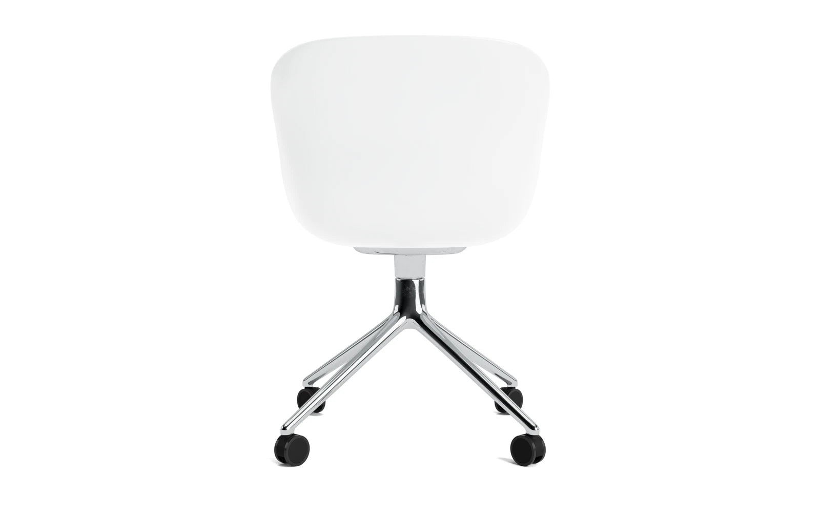 Erleben Sie den Hyg Drehstuhl 4W Aluminium Weiss/Remix von Normann Copenhagen – ein eleganter Stuhl, der Gemütlichkeit und modernes Design vereint.