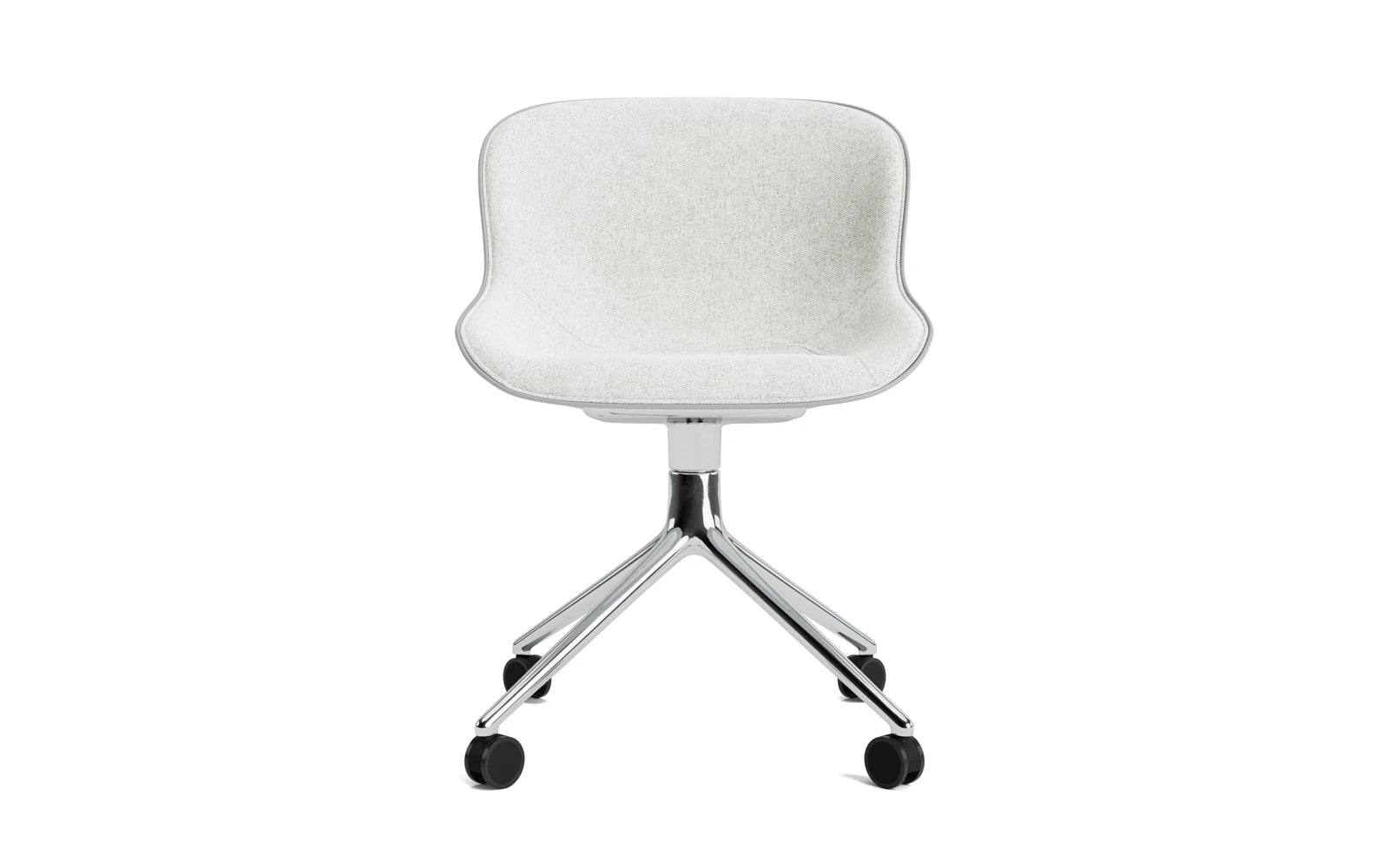 Erleben Sie den Hyg Drehstuhl 4W von Normann Copenhagen – ein eleganter Drehstuhl in Aluminium Grau mit komfortablem Hallingdal-Polster, perfekt für stilvolle Ess- und Loungebereiche.