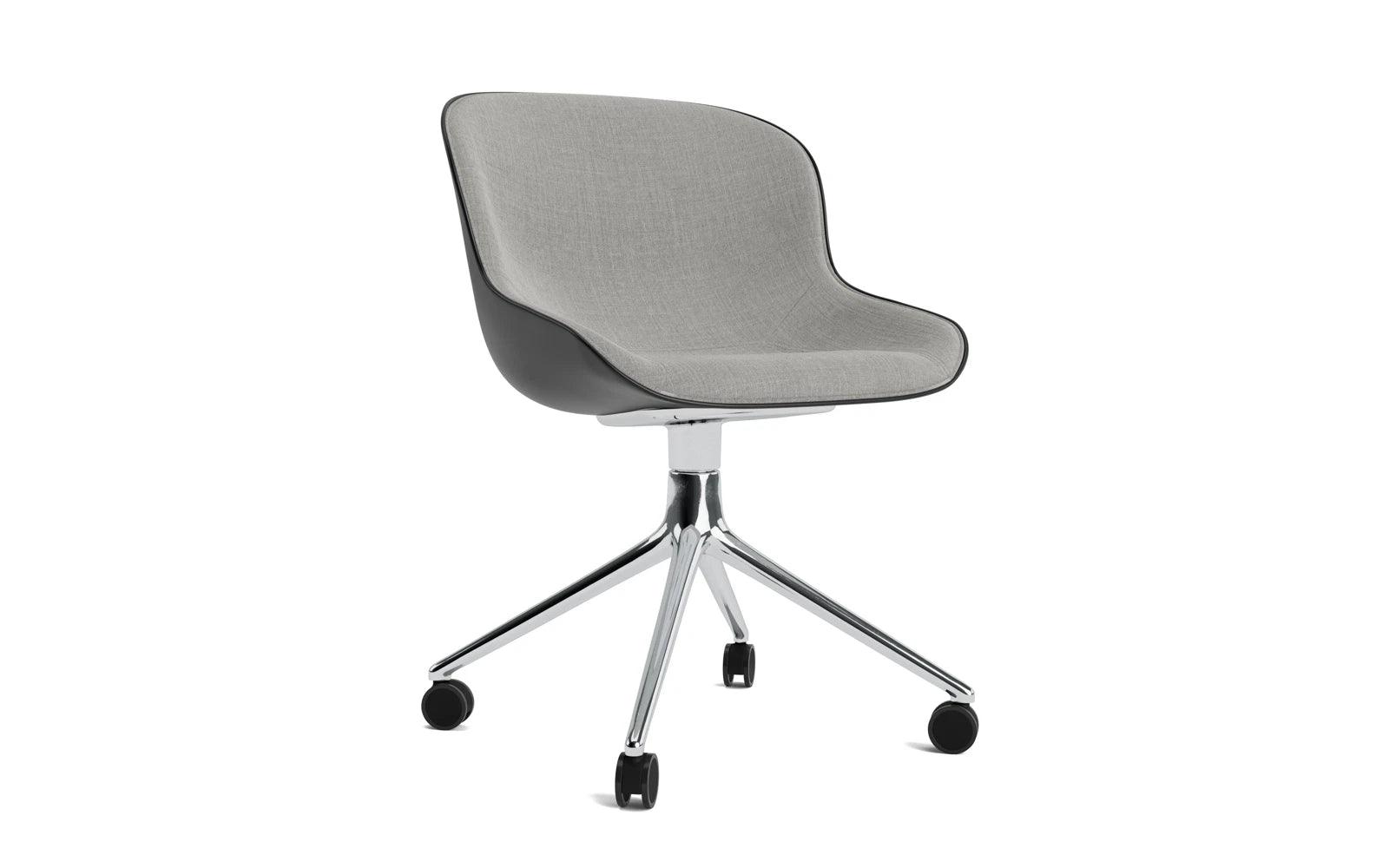 Hyg Drehstuhl 4W Frontpolster Aluminium Schwartz/Remix in Remix 133 präsentiert im Onlineshop von KAQTU Design AG. Drehstuhl ist von Normann Copenhagen