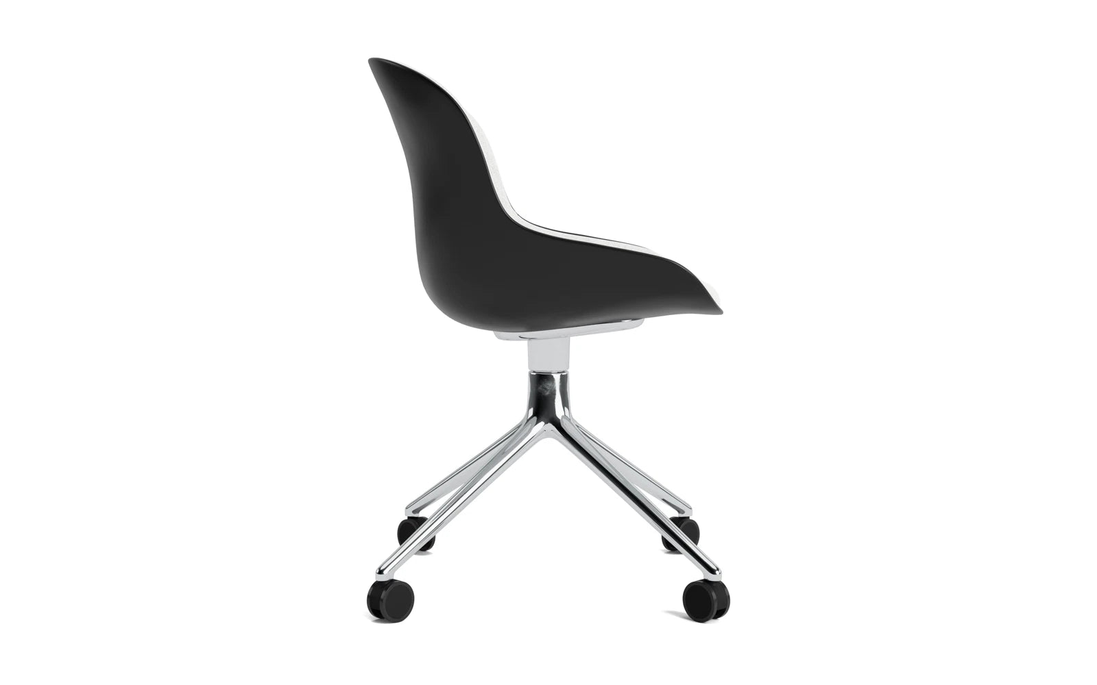 Entdecken Sie den Hyg Drehstuhl 4W von Normann Copenhagen – ein stilvoller Drehstuhl aus robustem Aluminium mit einem einladenden Hallingdal-Polster, ideal für Ihr Zuhause.