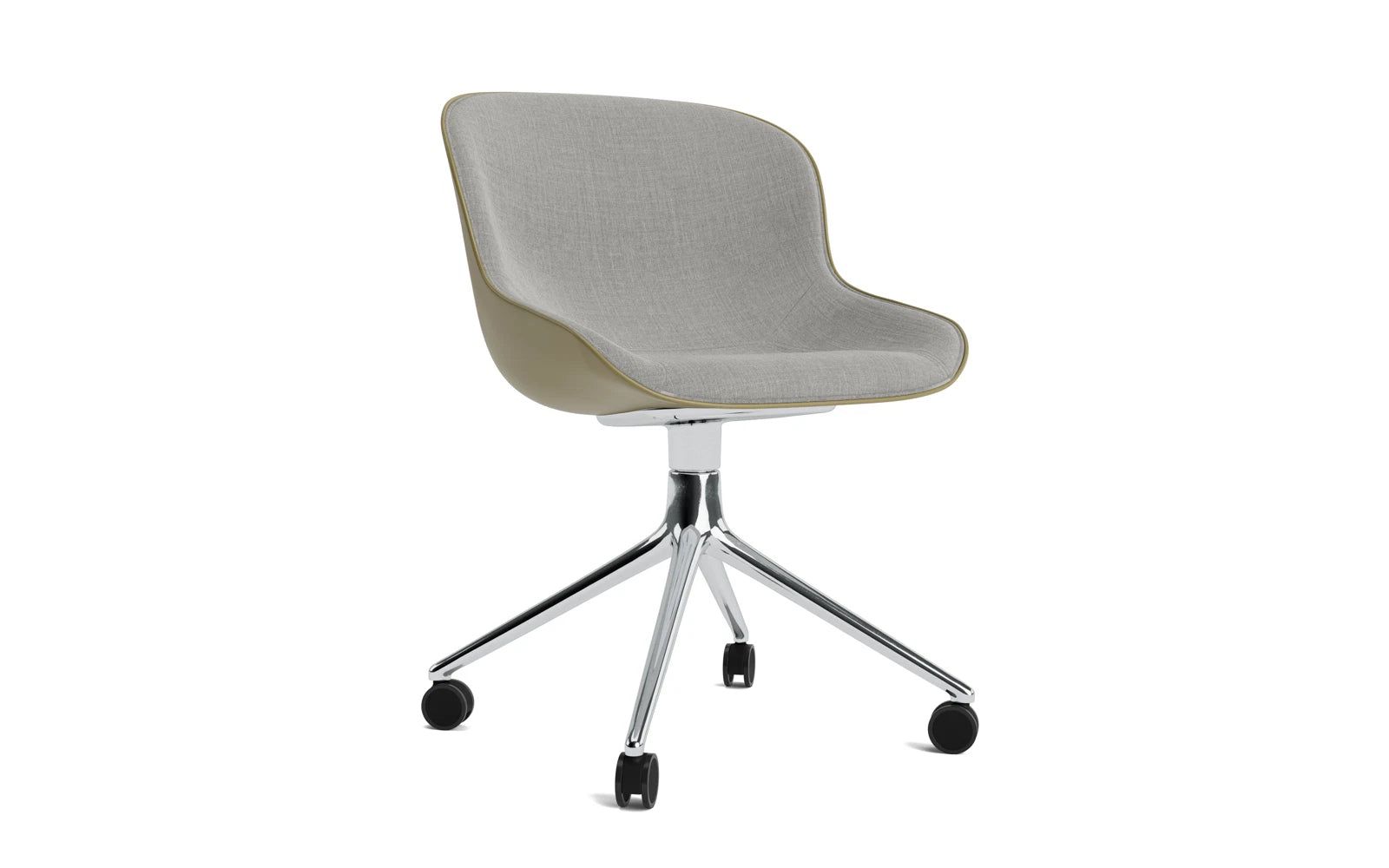 Hyg Drehstuhl 4W Frontpolster Aluminium Olive/Remix in Remix 133 präsentiert im Onlineshop von KAQTU Design AG. Drehstuhl ist von Normann Copenhagen