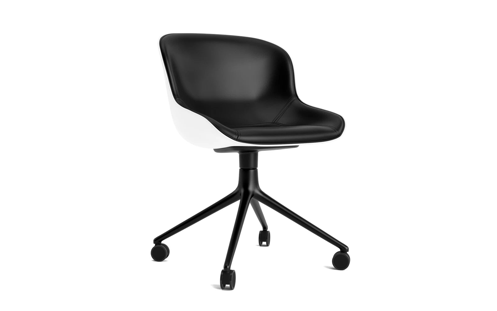 Hyg Drehstuhl 4W Frontpolster Schwartz Alu Weiss/Ultra in Ultra 41599 präsentiert im Onlineshop von KAQTU Design AG. Drehstuhl ist von Normann Copenhagen