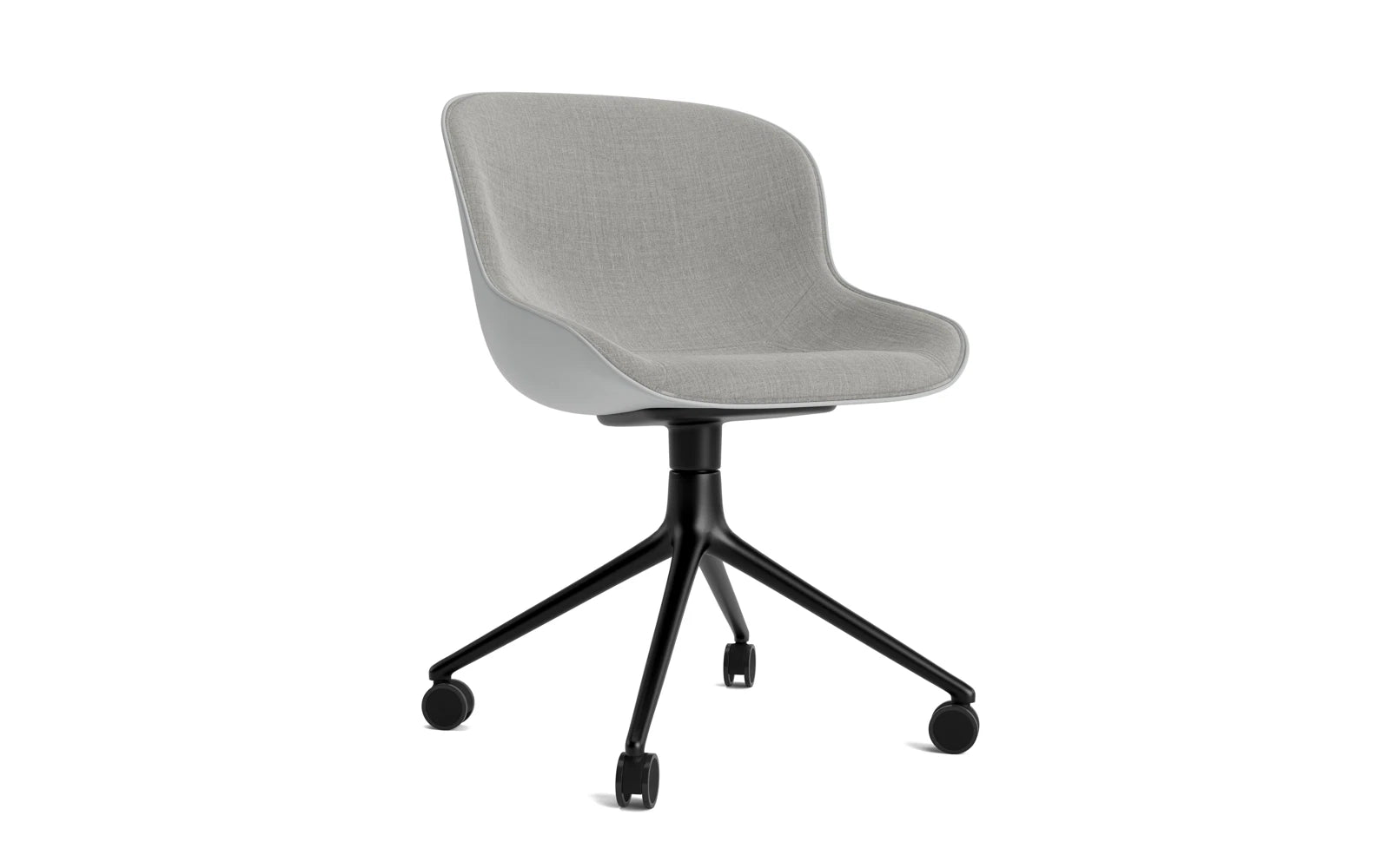 Hyg Drehstuhl 4W Frontpolster Schwartz Alu Grau/Remix in Remix 133 präsentiert im Onlineshop von KAQTU Design AG. Drehstuhl ist von Normann Copenhagen