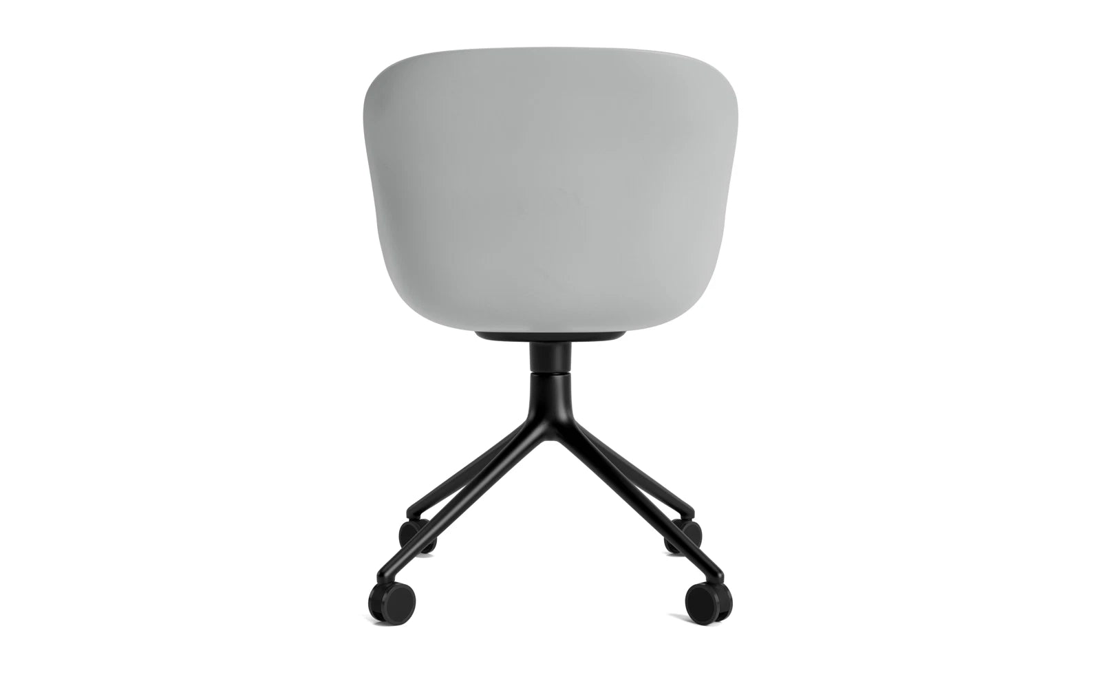 Erleben Sie den Hyg Drehstuhl 4W von Normann Copenhagen – ein eleganter, komfortabler Stuhl in Grau mit hochwertigem Frontpolster, perfekt für entspannte Momente.