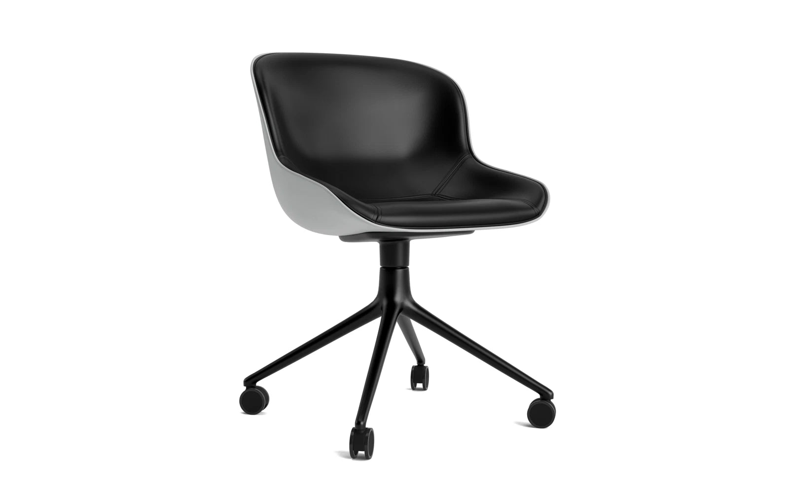 Hyg Drehstuhl 4W Frontpolster Schwartz Alu Grau/Ultra in Ultra 41599 präsentiert im Onlineshop von KAQTU Design AG. Drehstuhl ist von Normann Copenhagen