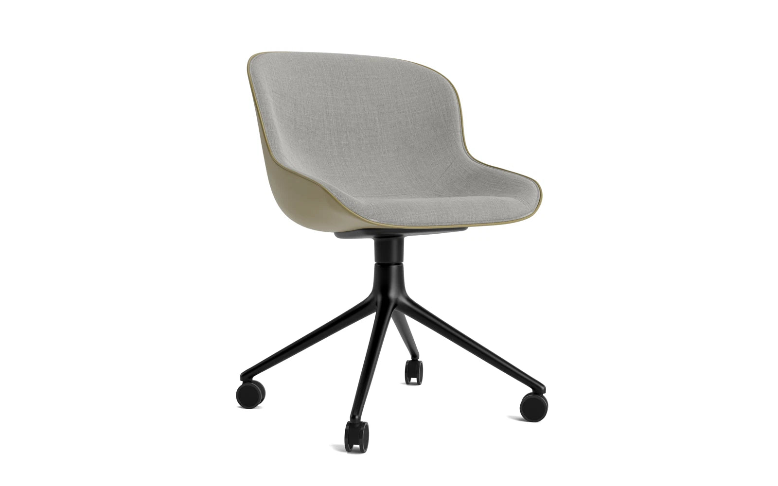 Hyg Drehstuhl 4W Frontpolster Schwartz Alu Olive/Remix in Remix 133 präsentiert im Onlineshop von KAQTU Design AG. Drehstuhl ist von Normann Copenhagen
