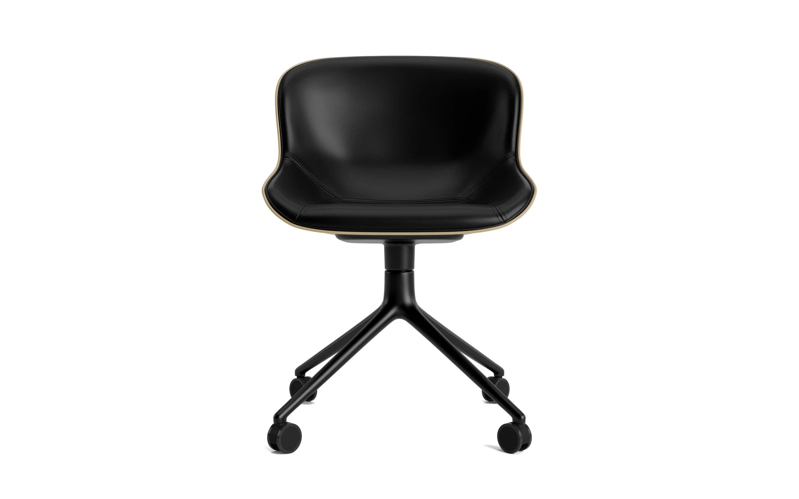Erleben Sie den Hyg Drehstuhl 4W von Normann Copenhagen: Ein eleganter, komfortabler Stuhl in Schwarz, der skandinavisches Design und Funktionalität perfekt kombiniert.
