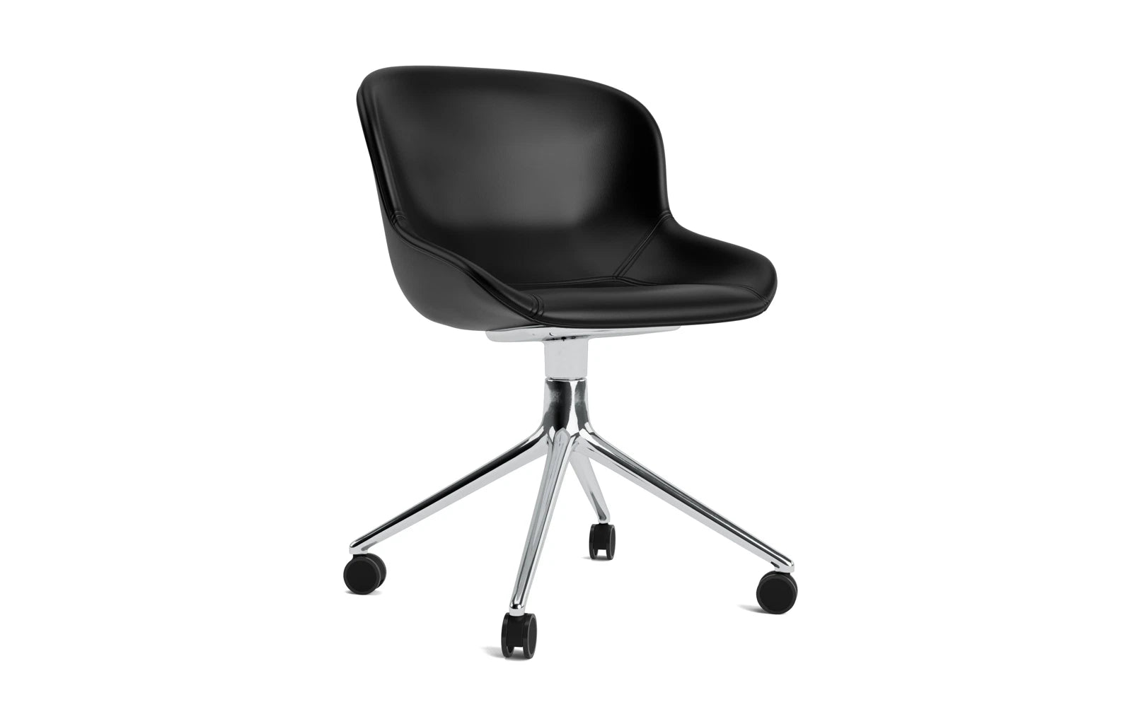 Hyg Drehsessel mit Rollen vollposter aluminium Ultra leder in Ultra 41599 präsentiert im Onlineshop von KAQTU Design AG. Sessel ist von Normann Copenhagen
