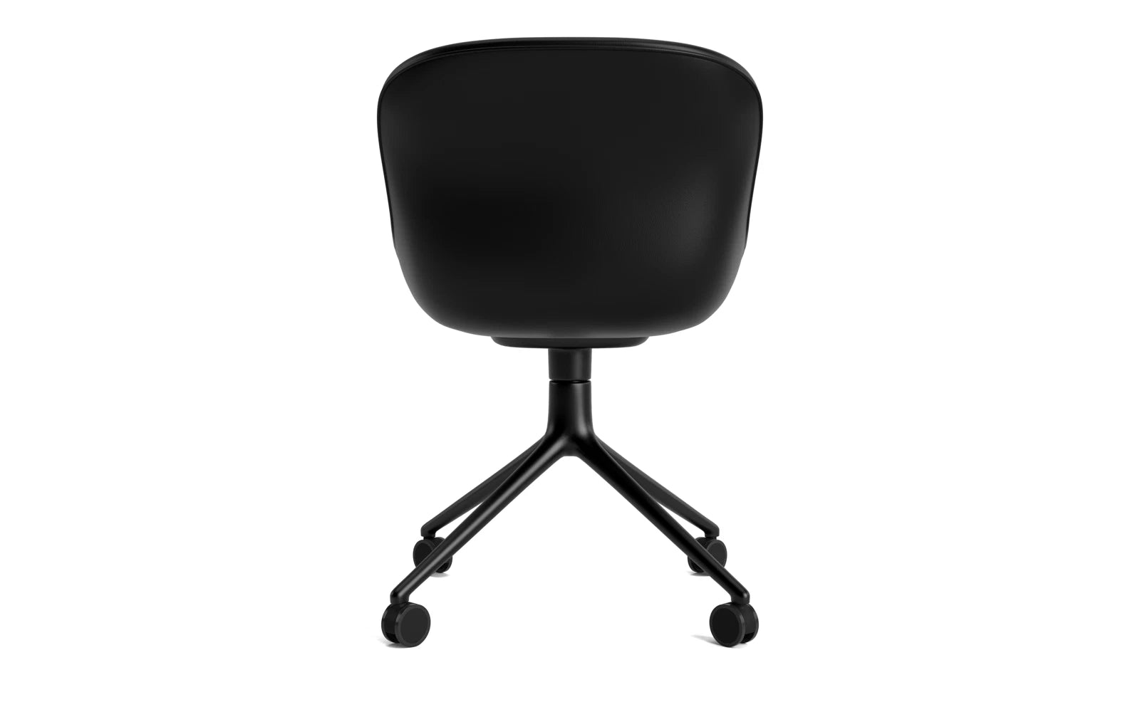 Hyg Drehstuhl 4W von Normann Copenhagen: Eleganter, vollpolsterter Drehstuhl aus langlebigem Ultra Leder und robustem Aluminium, perfekt für stilvolle Räume.