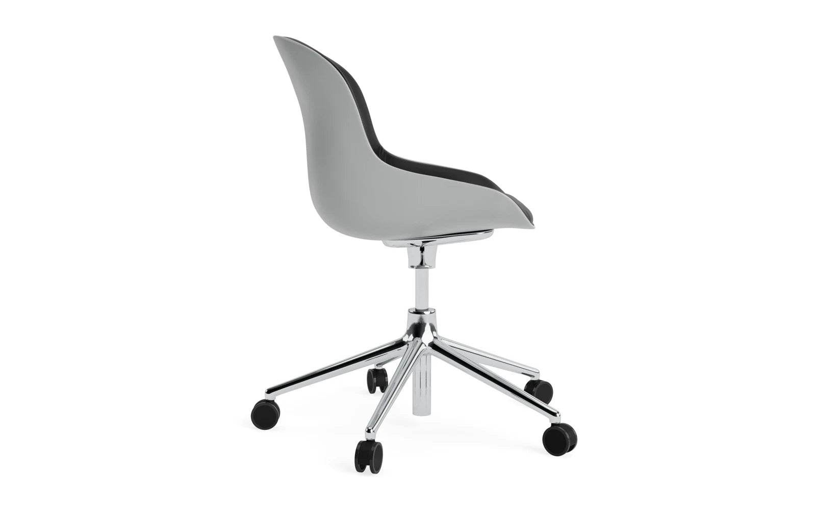Entdecken Sie den Hyg Drehsessel von Normann Copenhagen – ein stilvoller, ergonomischer Sessel mit Gas Lift und 5 Rollen, der Gemütlichkeit und Eleganz vereint.