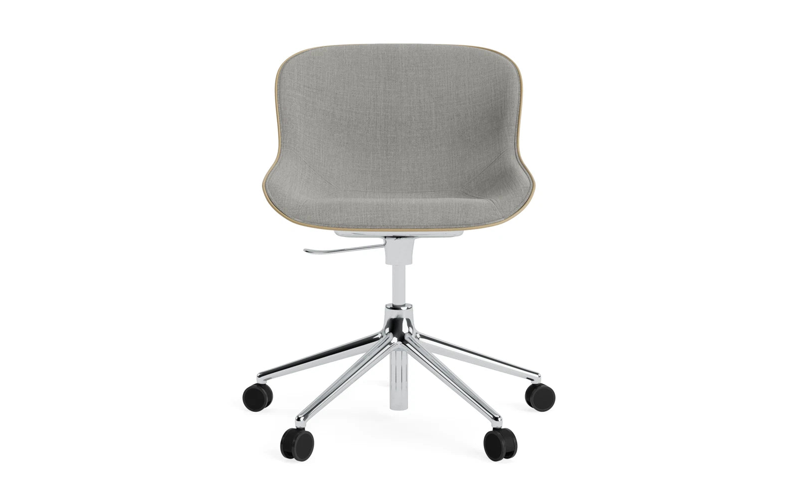 Erleben Sie den Hyg Drehsessel mit Rollen in Sand/Remix von Normann Copenhagen – stilvolles Design trifft auf höchsten Komfort und Flexibilität.