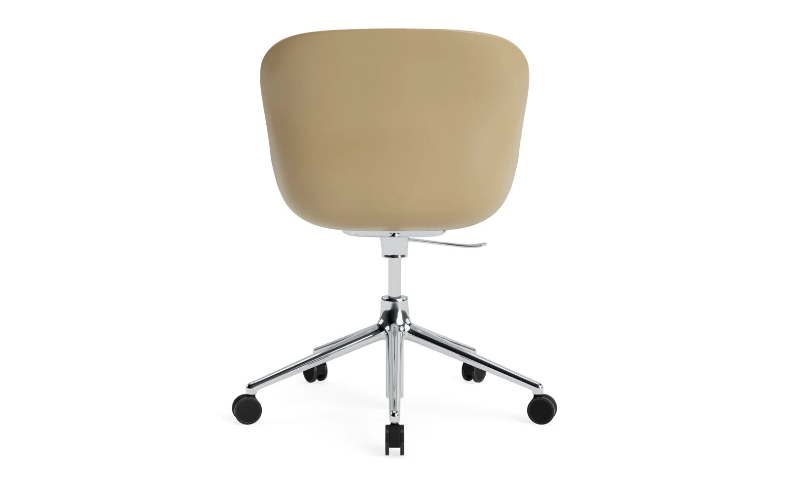 Erleben Sie den Hyg Drehsessel mit Rollen in Sand/Remix von Normann Copenhagen – stilvolles Design trifft auf höchsten Komfort und Flexibilität.