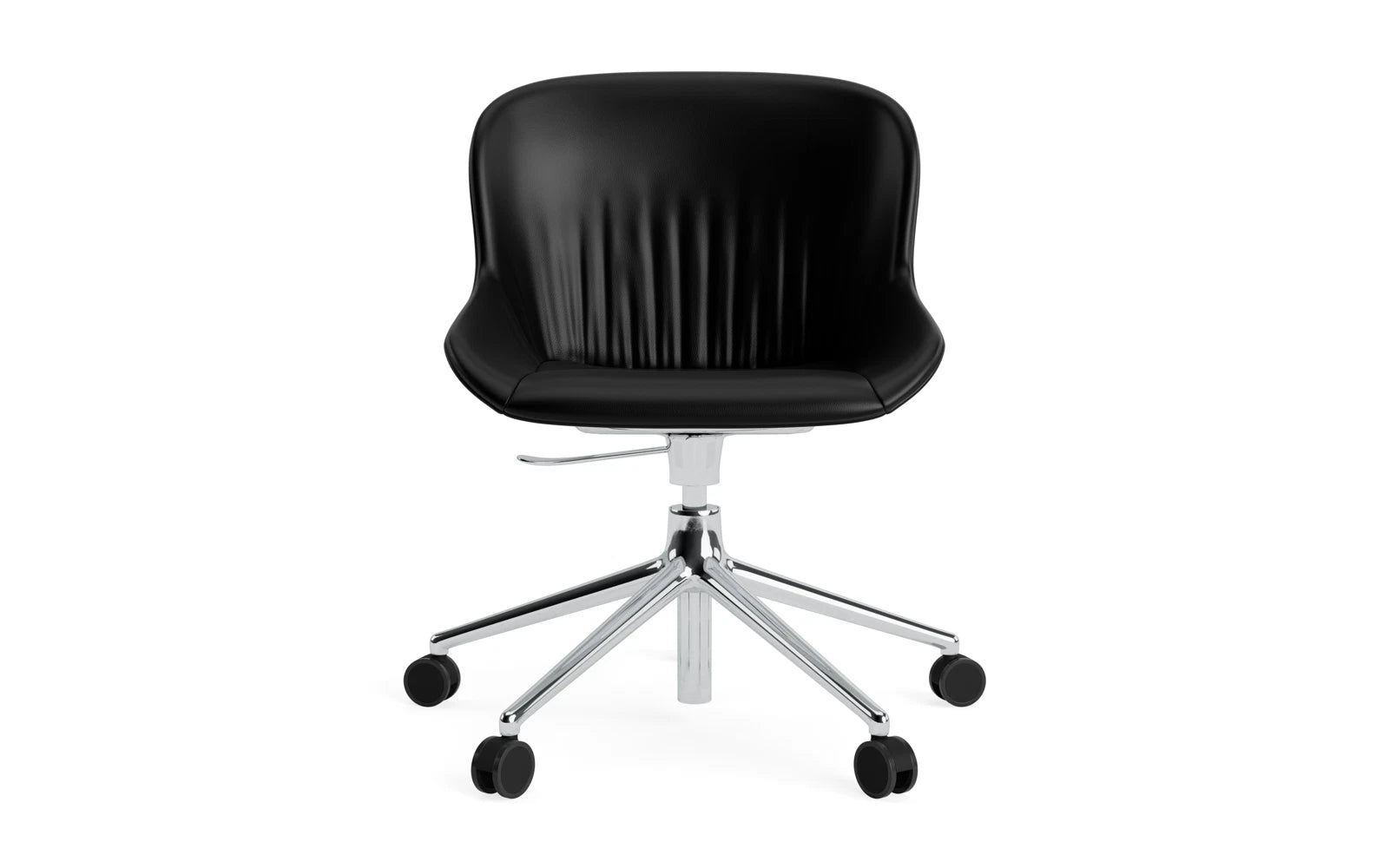Erleben Sie den Hyg Comfort Drehsessel von Normann Copenhagen – ein eleganter, ergonomischer Sessel mit hochwertiger Polsterung und flexibler Gaslift-Funktion.