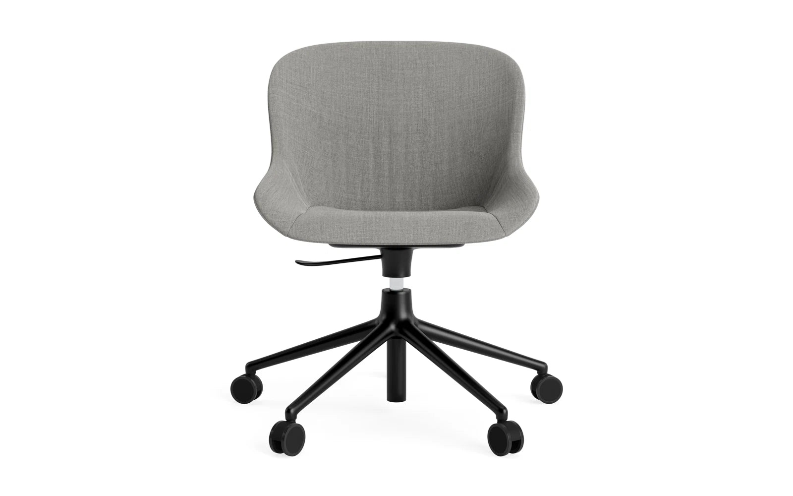 Erleben Sie den Hyg Comfort Drehsessel von Normann Copenhagen – ein eleganter, ergonomischer Sessel mit Aluminiumfuß und 5 Rollen für höchsten Komfort.