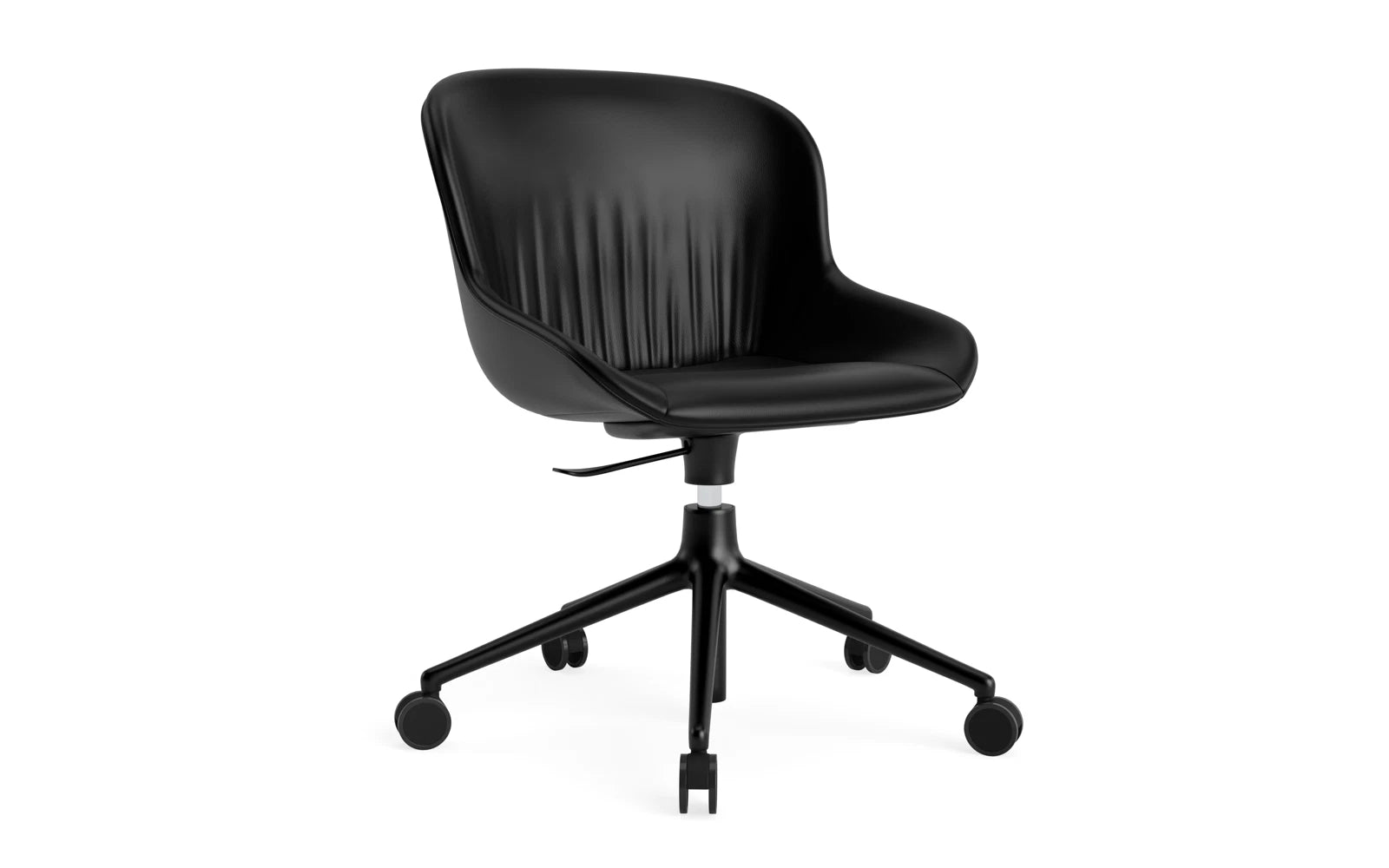 Hyg Comfort Drehsessel mit 5 Rollen Gas Lift Polster Schwartz Alu Ultra in Ultra 41599 präsentiert im Onlineshop von KAQTU Design AG. Sessel ist von Normann Copenhagen