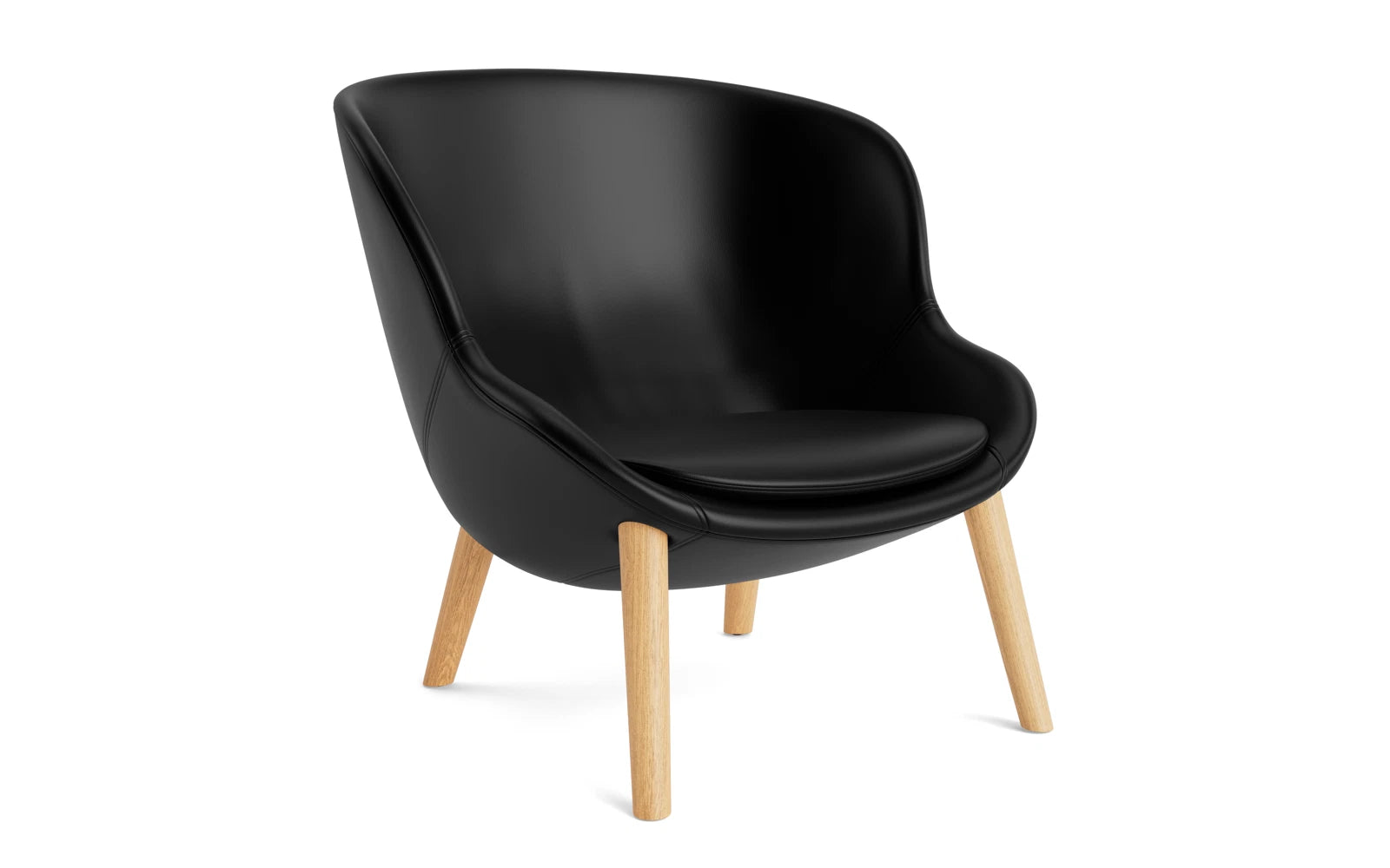 Erleben Sie den Hyg Lounge-Sessel niedrig Eiche Remix von Normann Copenhagen – ein elegantes Design, das skandinavische Ästhetik und höchsten Sitzkomfort bietet.