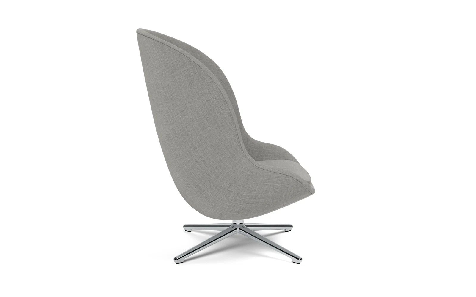 Erleben Sie den eleganten Hyg Lounge-Sessel von Normann Copenhagen: Hoch, drehbar und aus robustem Aluminium für ultimativen Komfort und Stil.