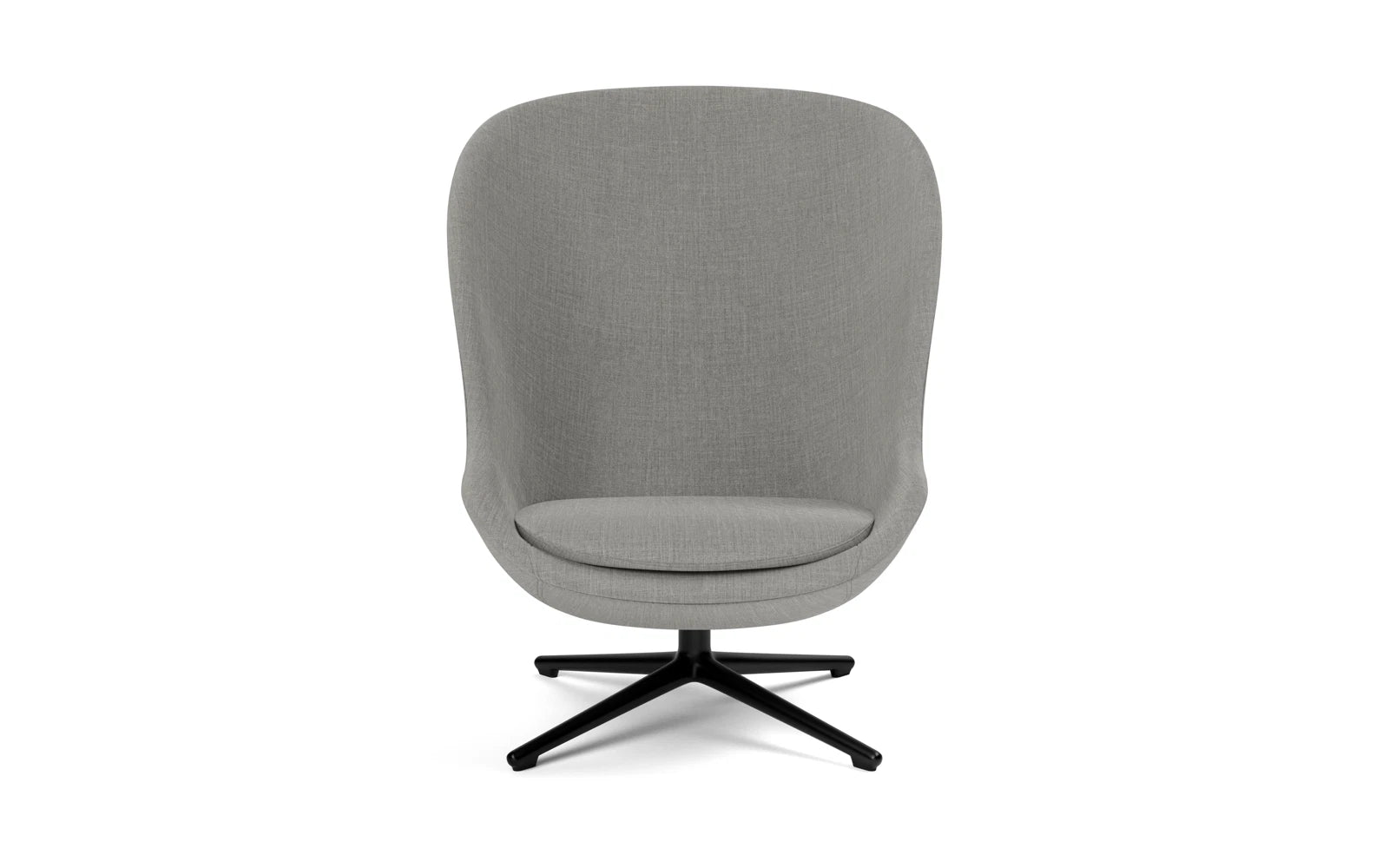 Genießen Sie skandinavischen Komfort mit dem Hyg Lounge-Sessel Hoch von Normann Copenhagen. Sein elegantes Design aus schwarzem Aluminium und der gemütliche Remix-Bezug schaffen eine einladende Atmosphäre.