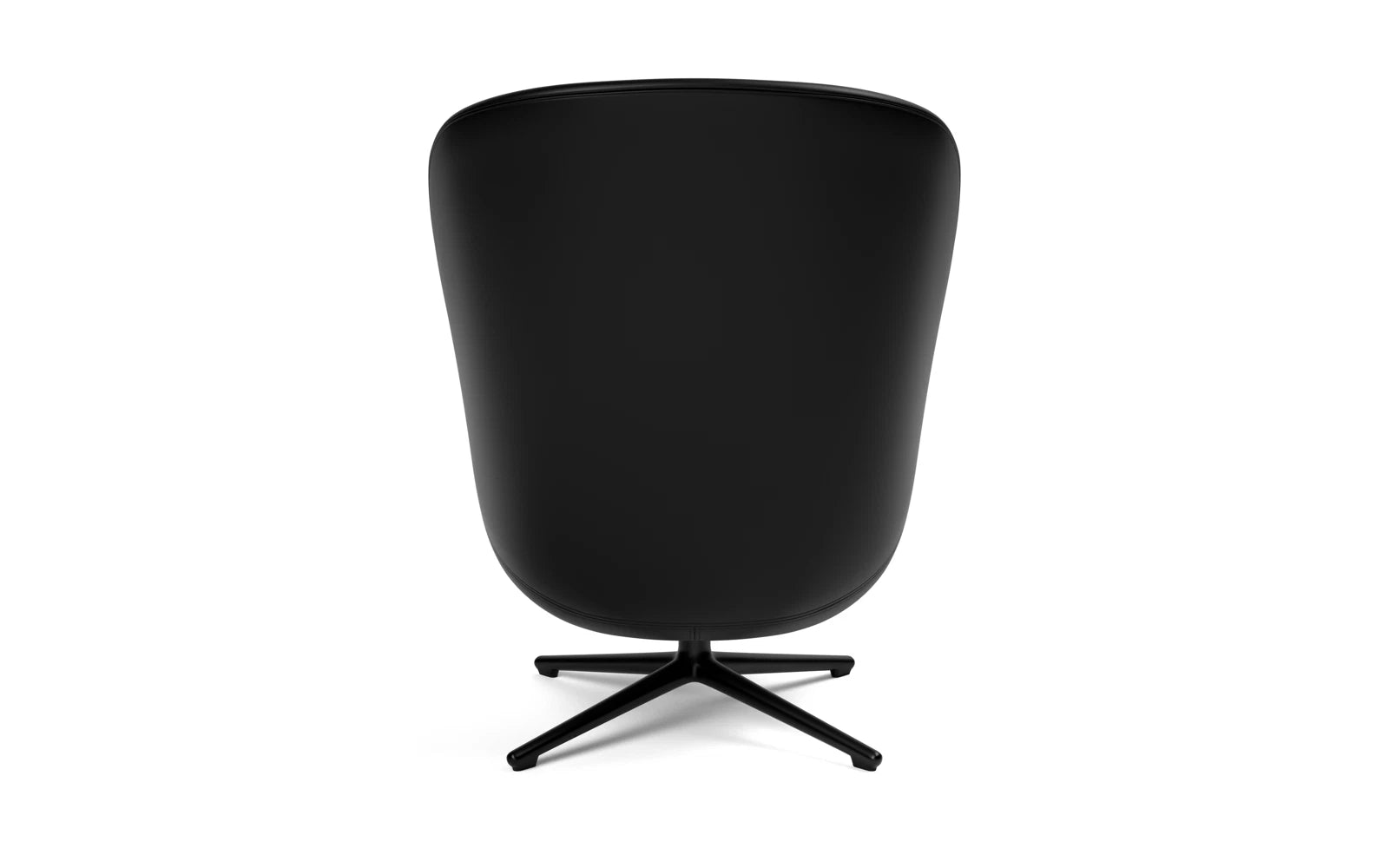 Erleben Sie skandinavische Gemütlichkeit mit dem Hyg Lounge-Sessel Hoch von Normann Copenhagen. Luxuriöses Ultra Leder und ein elegantes Drehgestell aus schwarzem Aluminium bieten höchsten Komfort.