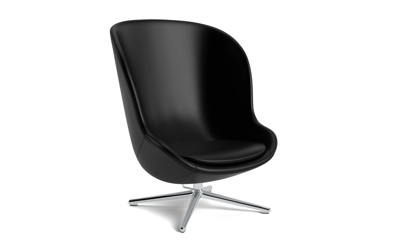 Hyg Lounge-Sessel Hoch mit Drehgestell und Kippfunktion, Aluminium, Ultra Leder in Ultra 41599 präsentiert im Onlineshop von KAQTU Design AG. Sessel ist von Normann Copenhagen
