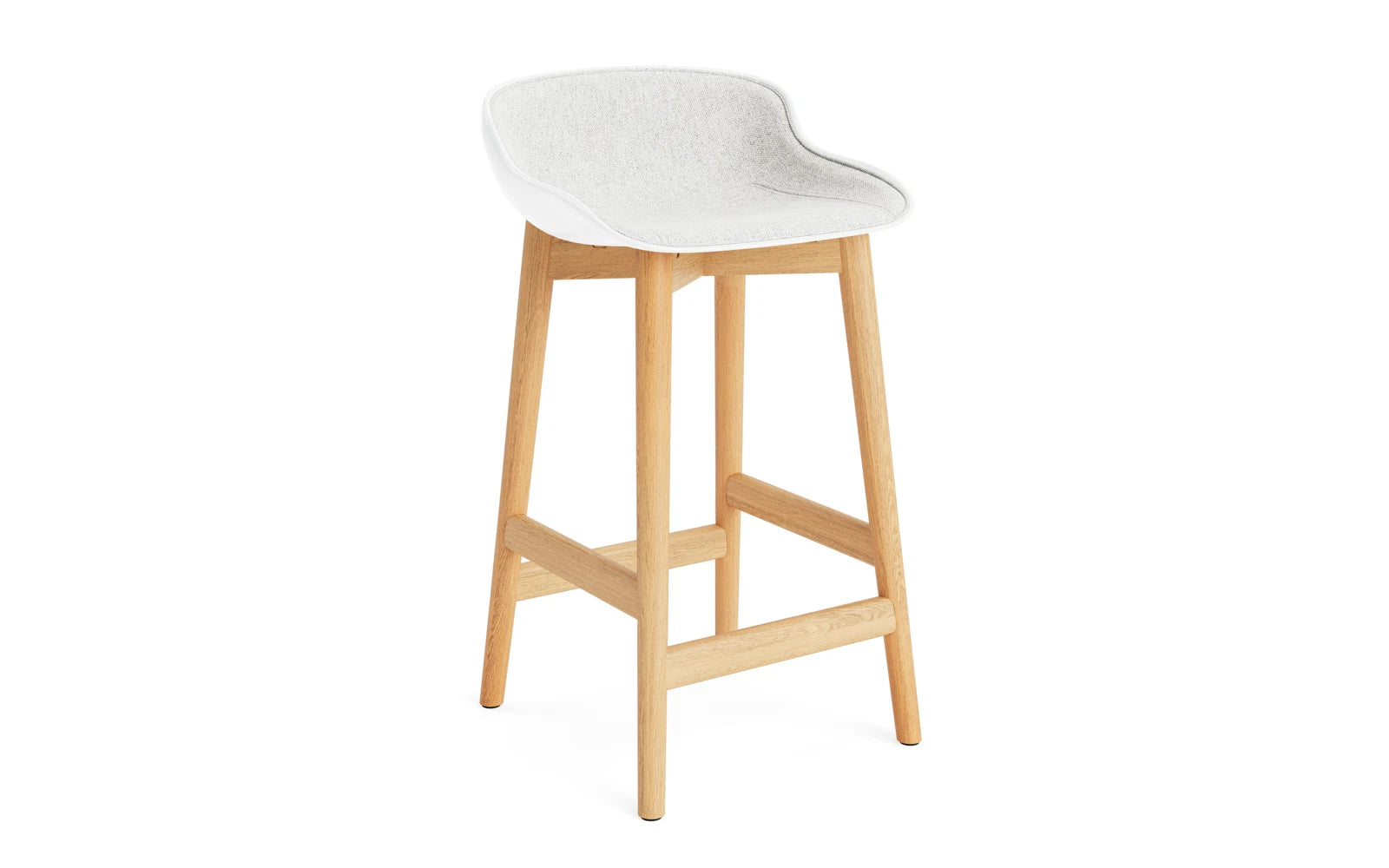 Hyg Barhocker 65 cm Polster Eiche Weiss/Hallingdal in Hallingdal 110 präsentiert im Onlineshop von KAQTU Design AG. Barstuhl ist von Normann Copenhagen